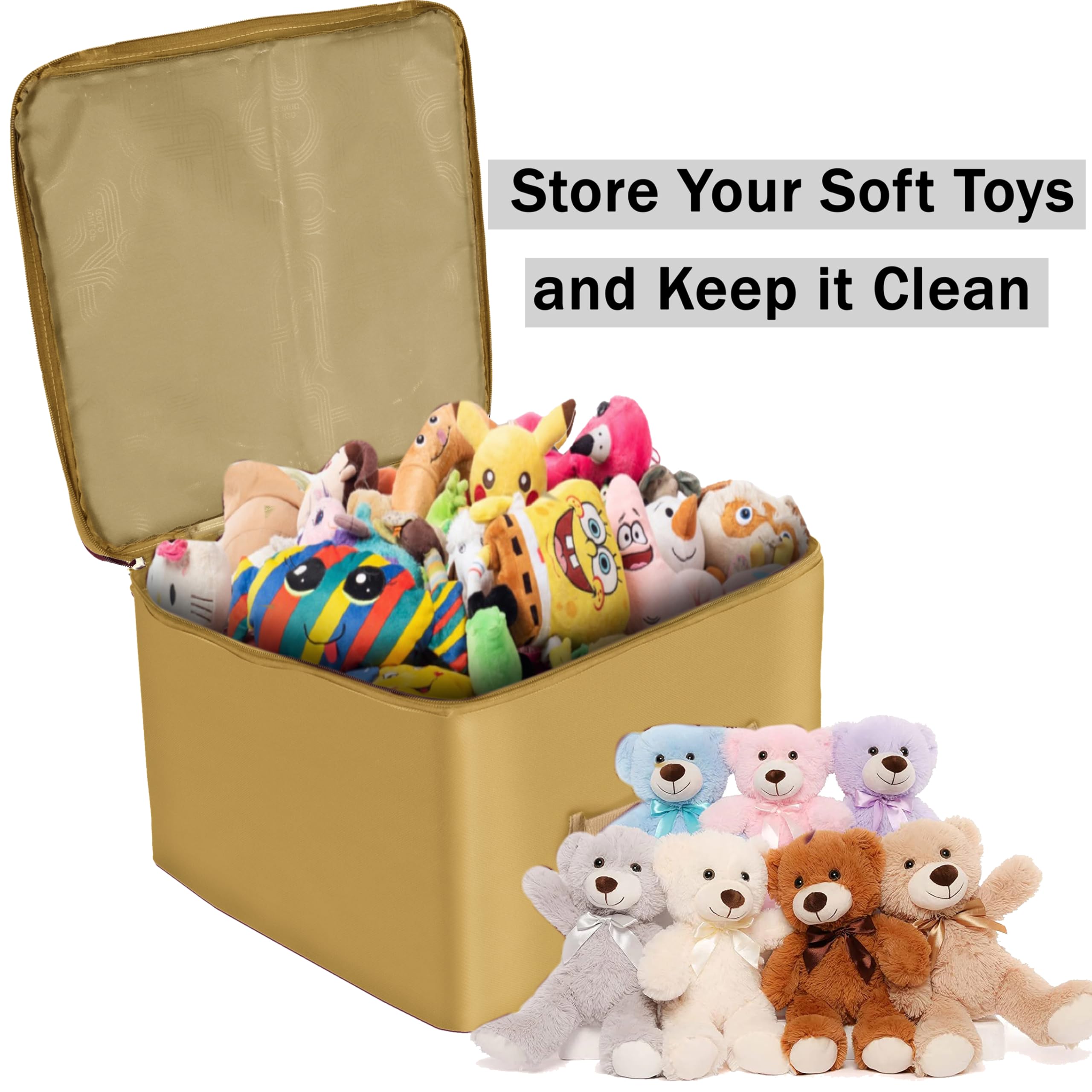 Storite 5 Pack Nylon Wardrobe Bag Underbed Moisture Proof Cloth Storage Organizer, Storage Box For Clothes Saree Bags With Zippe