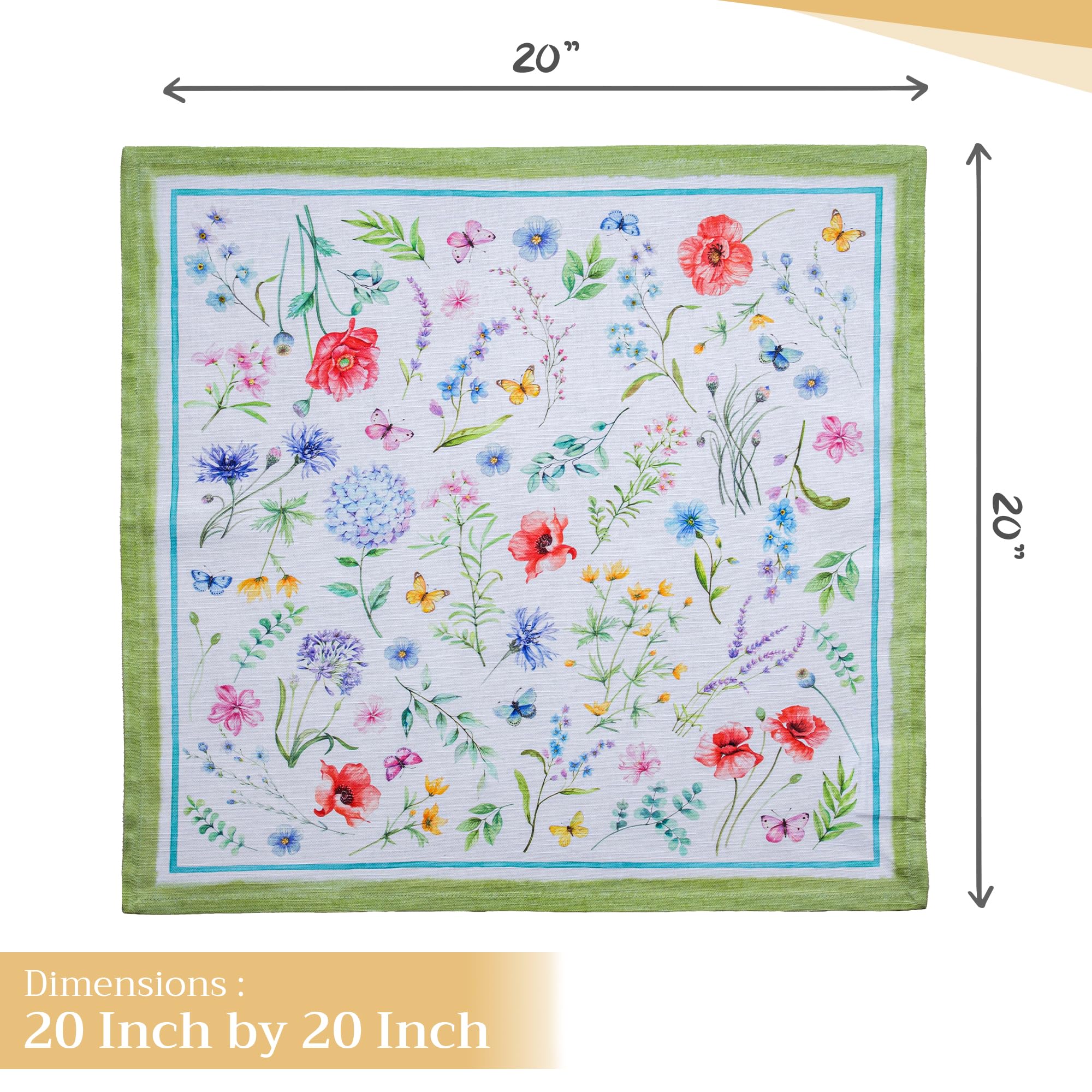Maison D Hermine Napkins 20Ax20A 100% Cotton Set Of 4 Decorative Washable Table Cloth Napkin For Gifts, Kitchen, Party, Wedding,