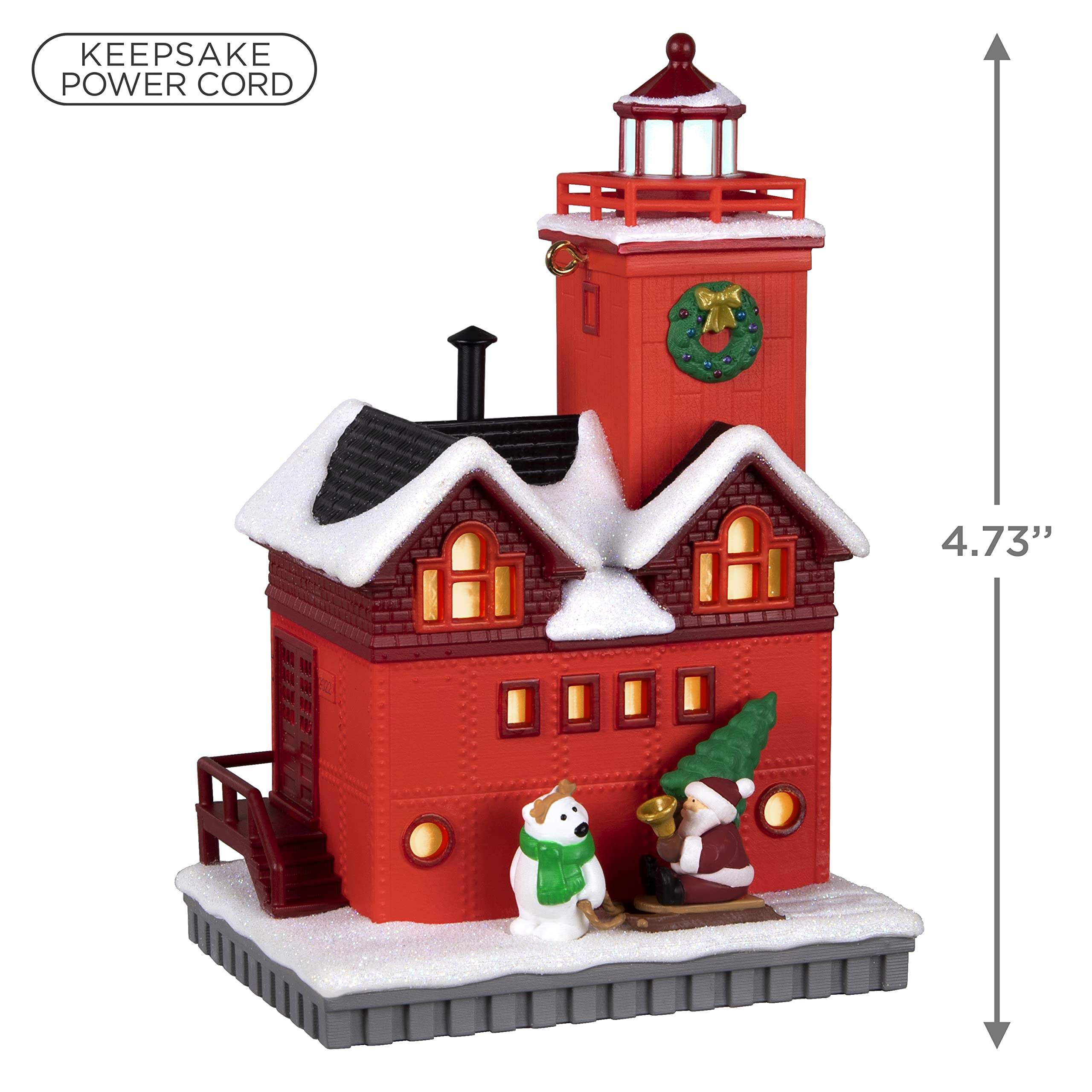 Hallmark Keepsake Plastic Christmas Ornament 2022 Year-Dated, Holiday Lighthouse with Light