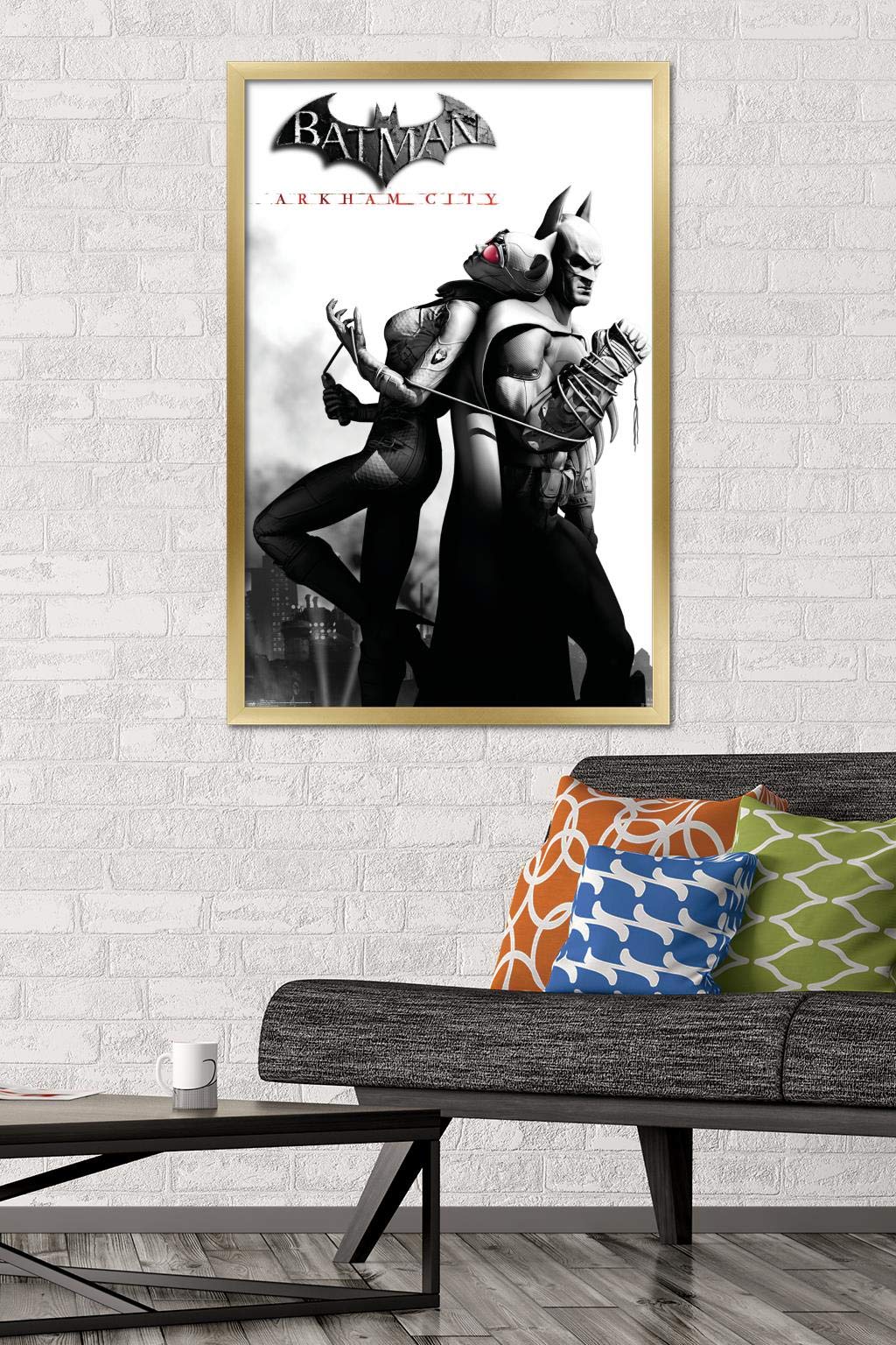 Trends International Dc Comics Video Game - Arkham City - Catwoman Wall Poster, 22.375'' X 34'', Gold Framed Version