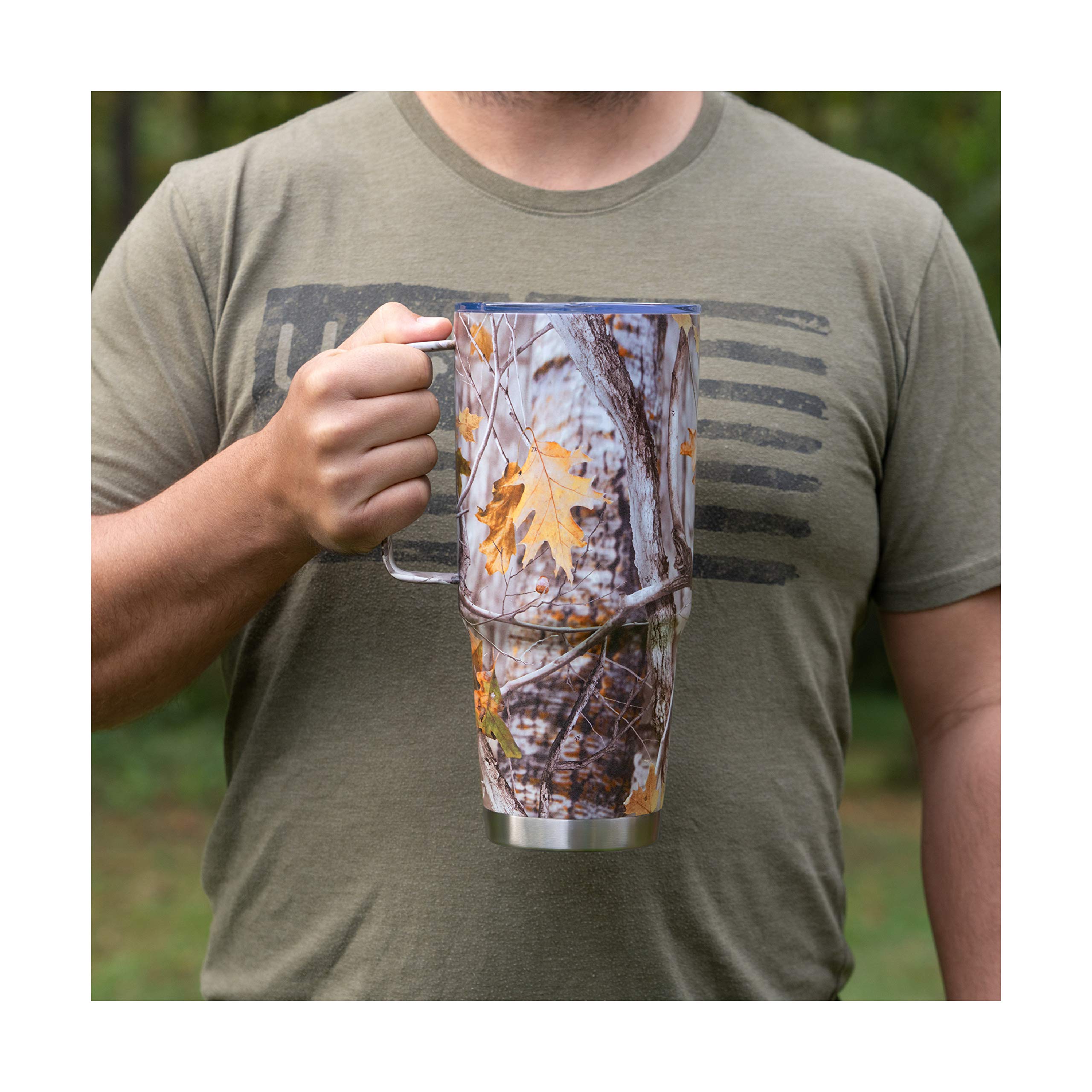 Maxam Xpac 64 Ounce Double Vacuum Wall Stainless Steel Tumbler With Lid, Stainless Steel With Handle, Camo, Fits In A 4 Inch Wid