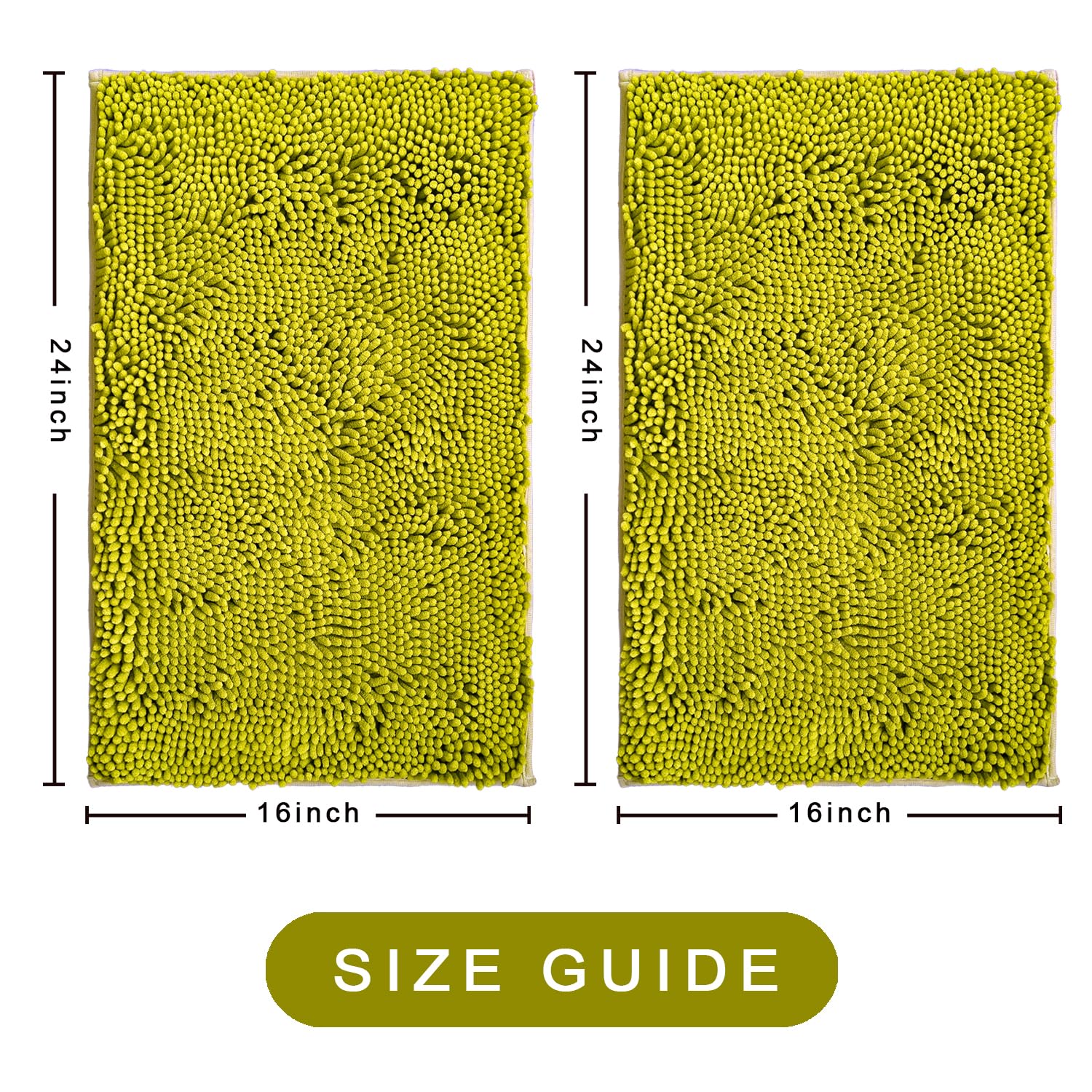 Bathroom Rugs Sets 2 Piece Bathroom Rugs Absorbs Water Soft Bath Mat,Chenille Bathroom Carpet, Non-Slip Bath Rugs Washable Bath