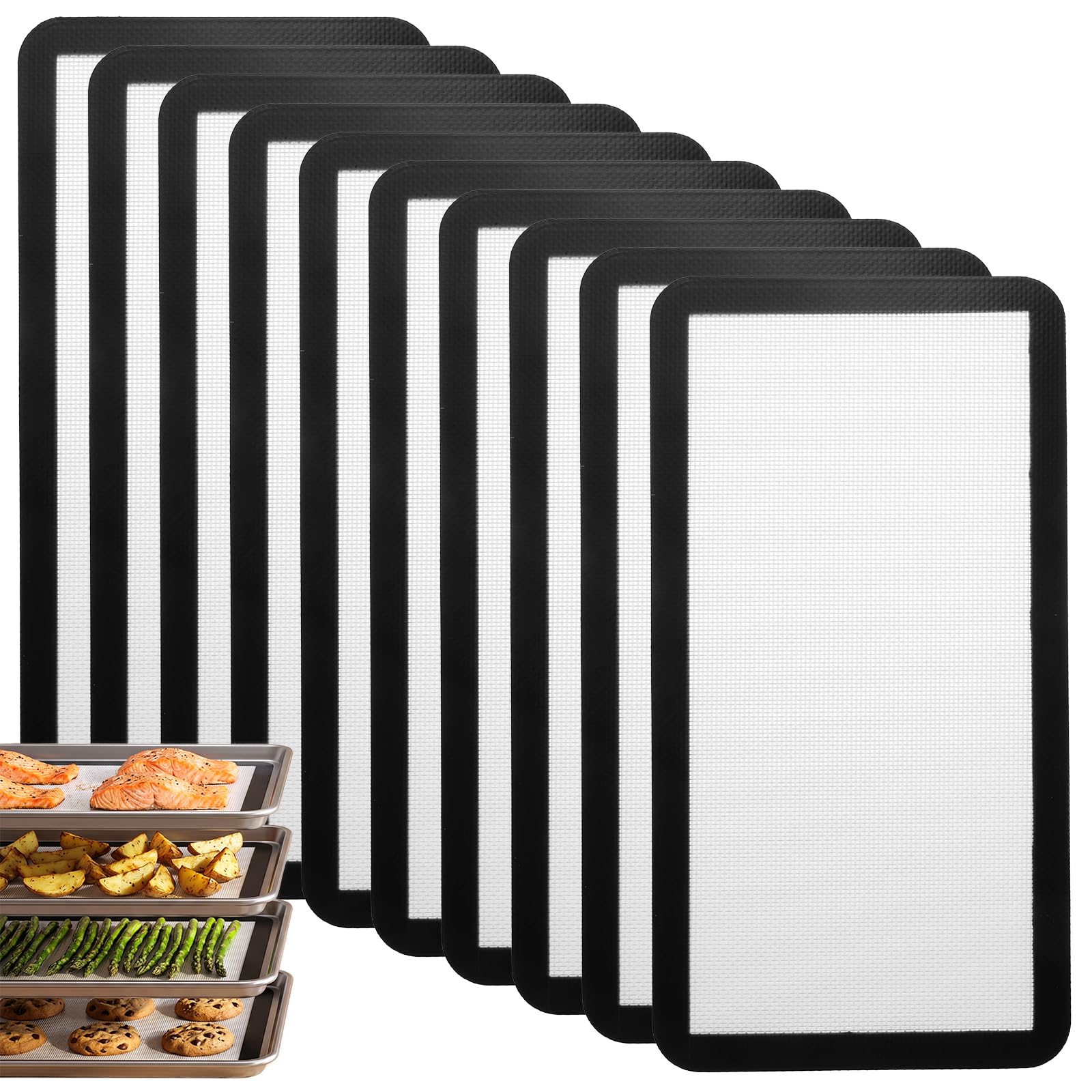 10 Pcs Silicone Baking Mats for Freeze Dryer Trays and Bread Baskets