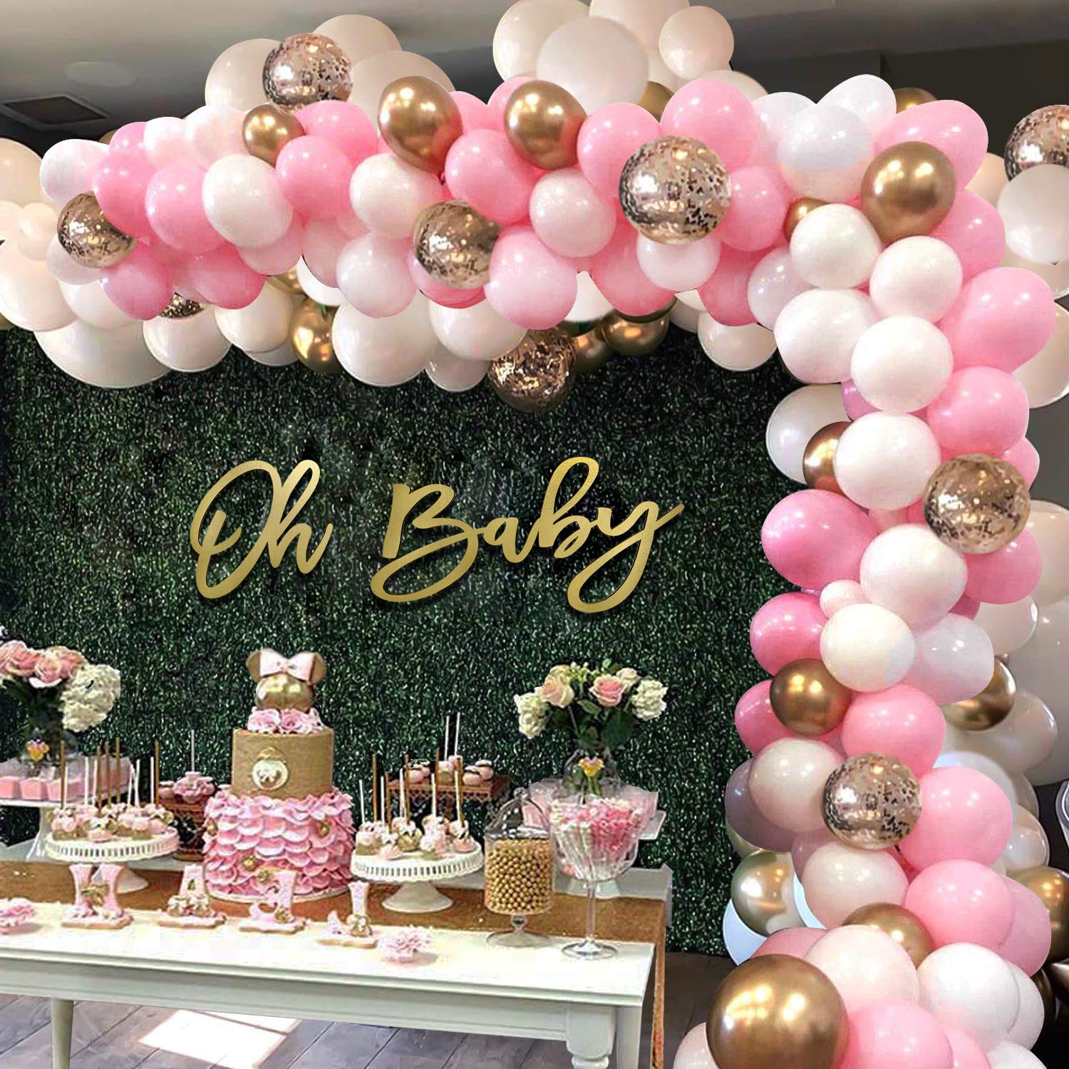 Wooden Baby Shower Sign With Gold Painted, Perfect Party Banner For Baby Shower Boy/Girl Decorations Gender Reveal Backdrop Part