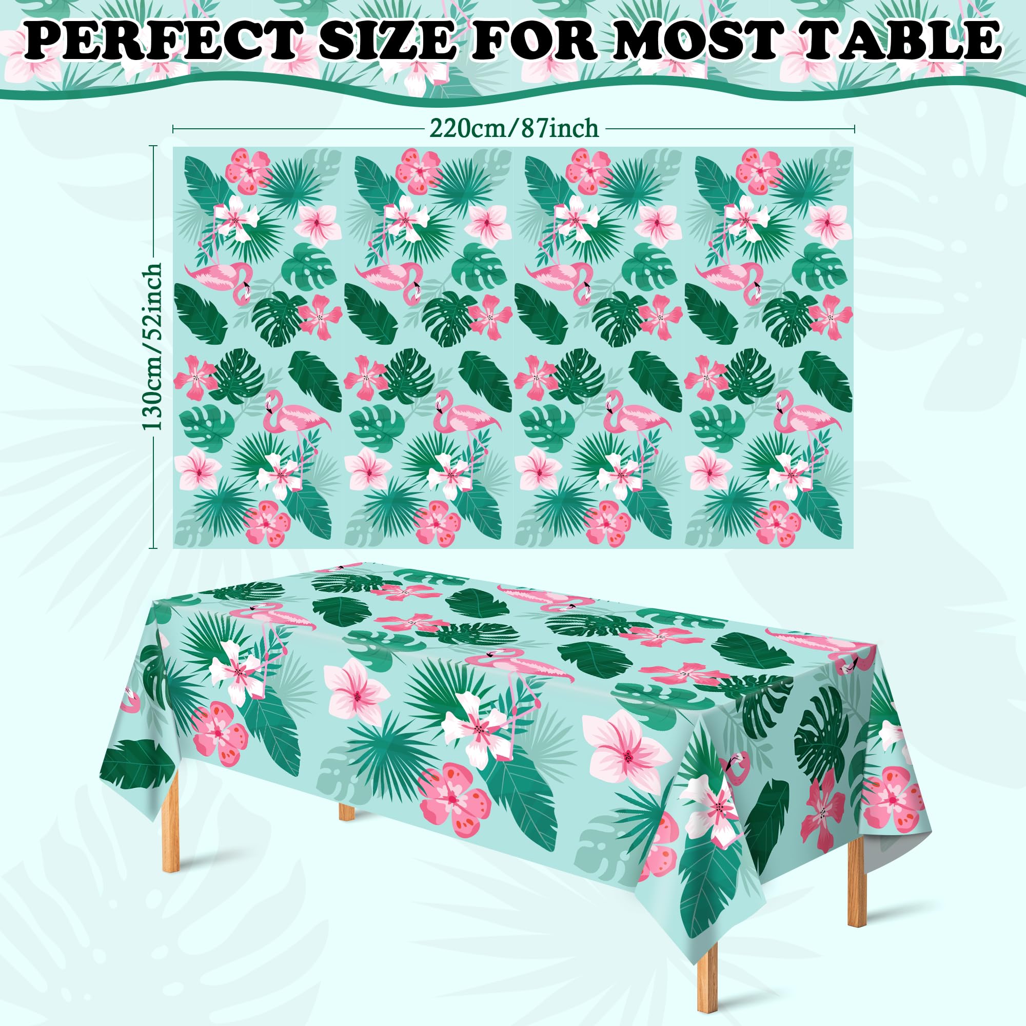 Ohome Luau Party Decorations - Hawaiian Party Decorations Tablecloth - Plastic Tablecloth For Tropical Party Decorations | Hawai
