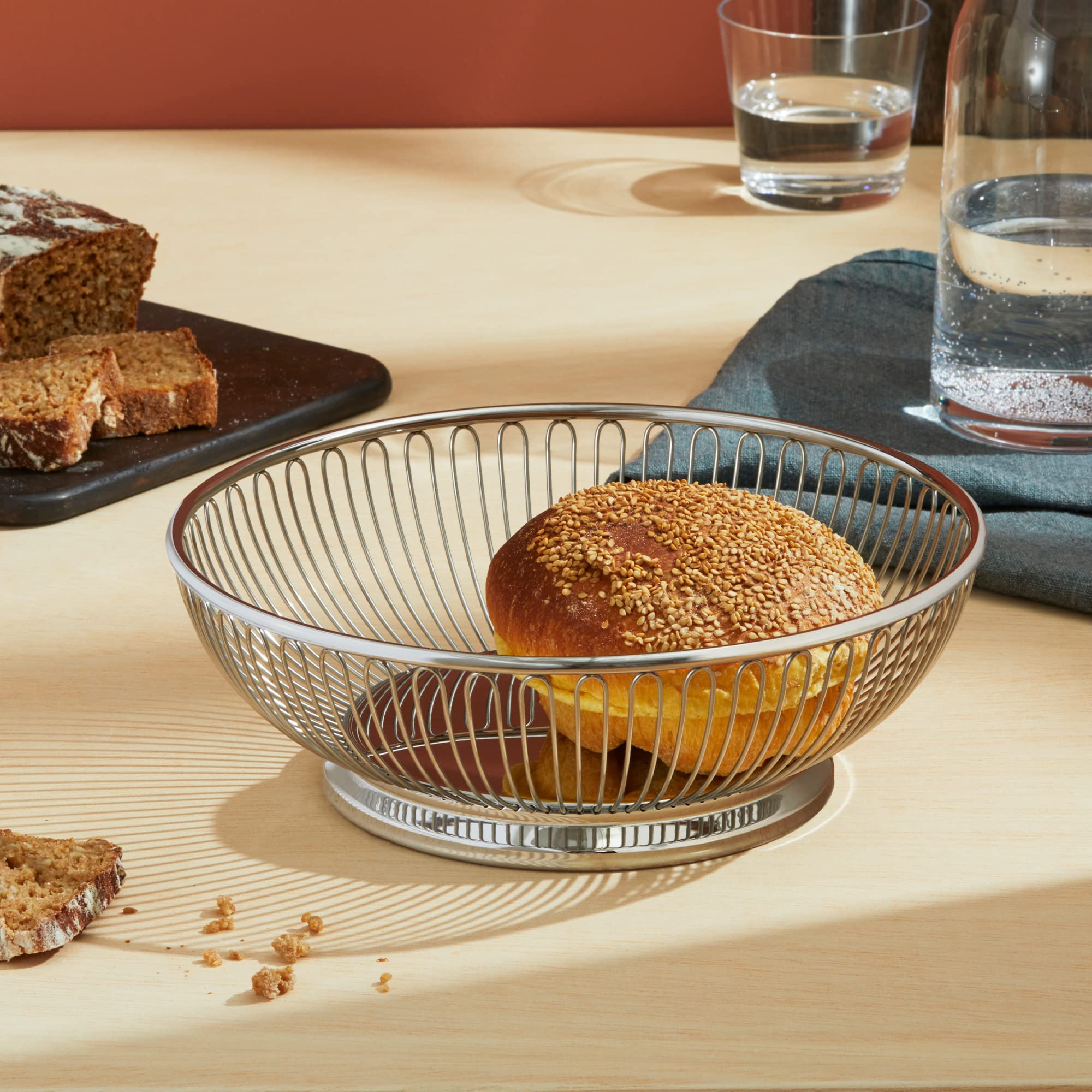 Alessi - Wire Centerpiece Fruit Basket In 18/10 Stainless Steel, Polished, 9-1/2-Inch,Silver