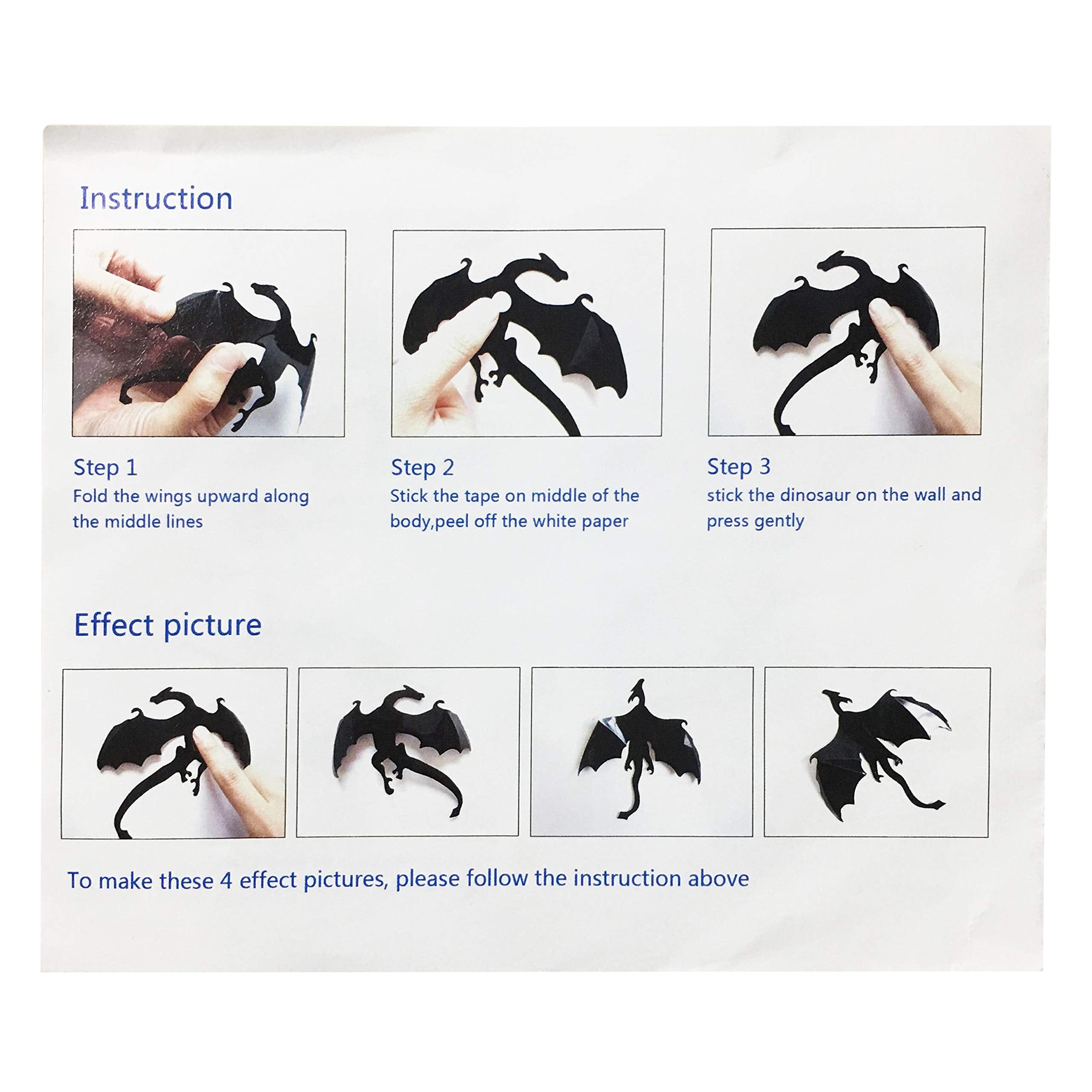 Honbay Pvc 3D Dragon Decorative Wall Decals Wall Stickers For Home Wall Decoration
