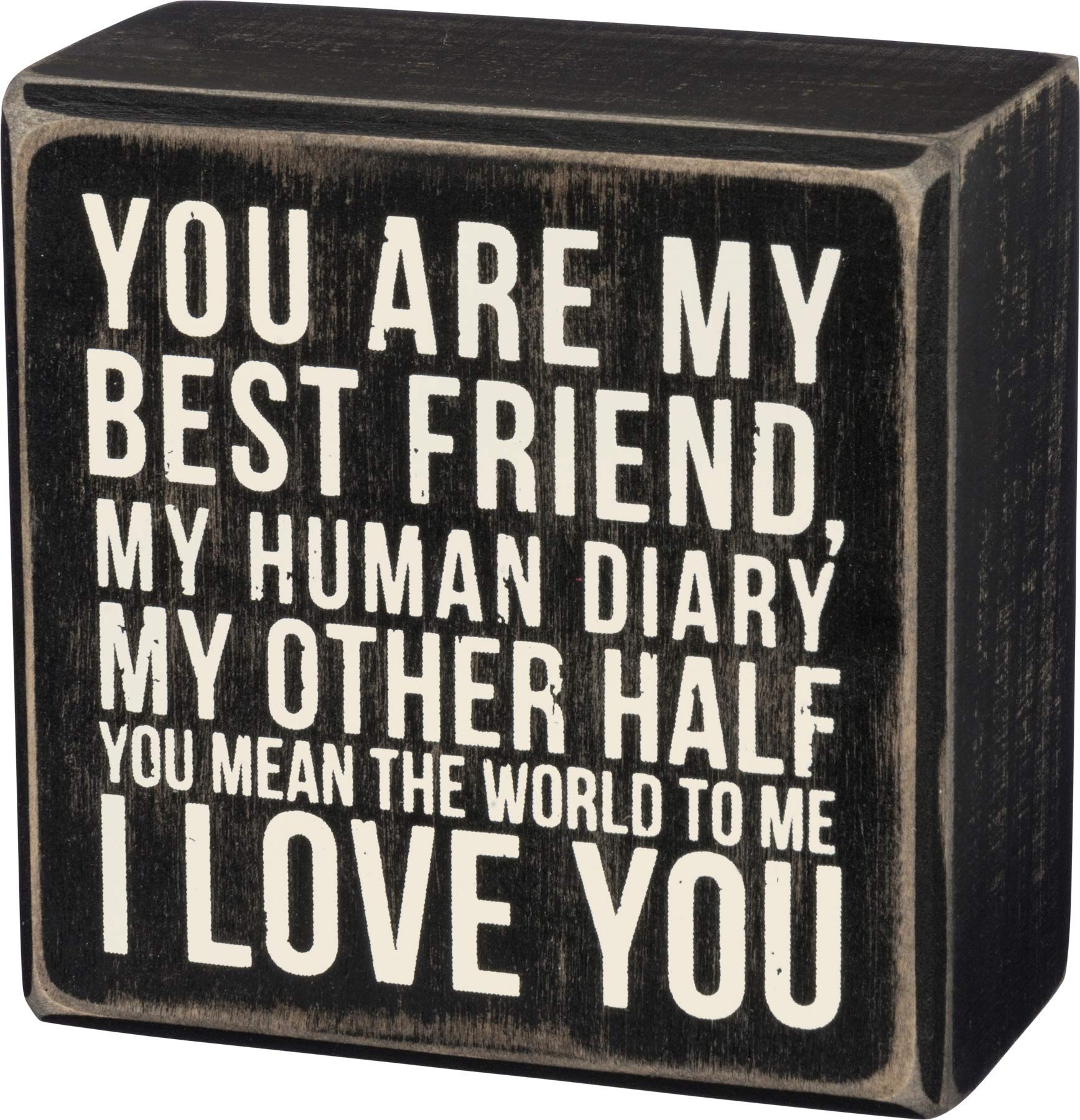 Primitives by Kathy 35169 Box Sign, 3.5 x 3.5, My Other Half , Black
