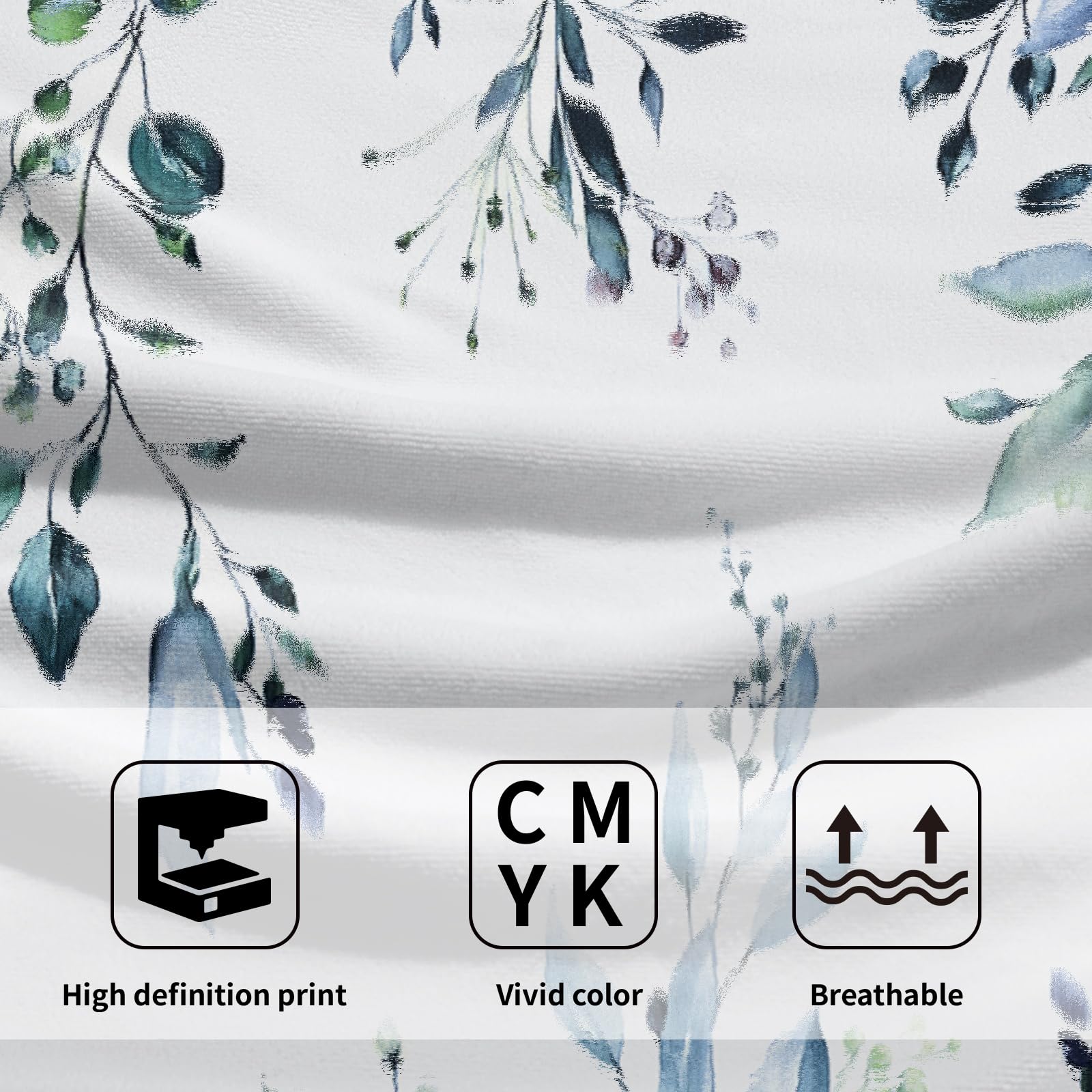 Blue Eucalyptus Hand Towels Set Of 2 Sage Leaves Soft Absorbent Small Bath Towel Kitchen Dish Guest Towel For Bathroom Hotel Gym