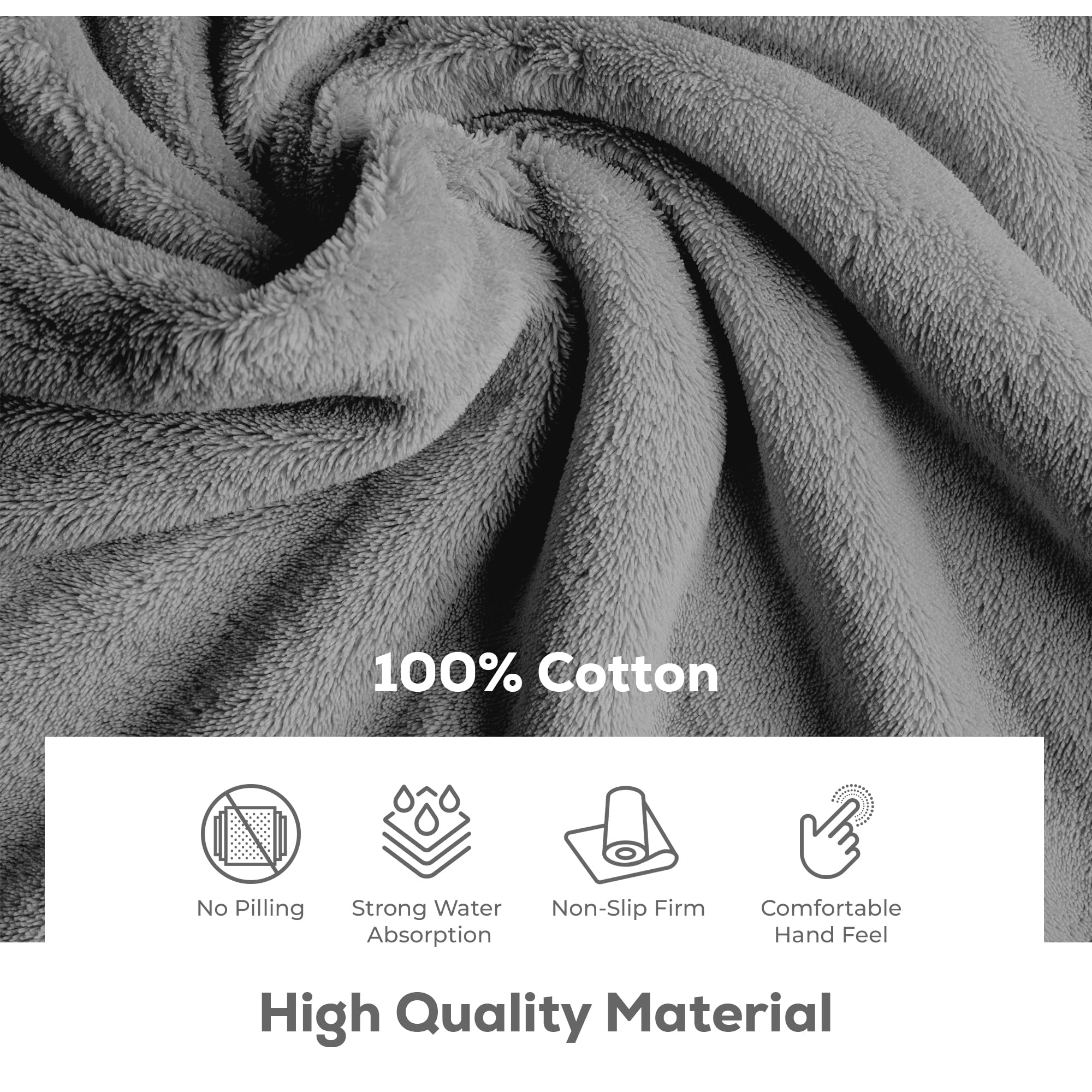 Alibi Bath Mat Floor Towel Set | 2 Pack of Super Soft & Absorbent Luxury Cotton Towels | Hotel  Spa  Shower & Bathroom Step Out of Tub Floor Mats [NOT a Bathroom Rug] |Machine Washable - Grey 22 X 34