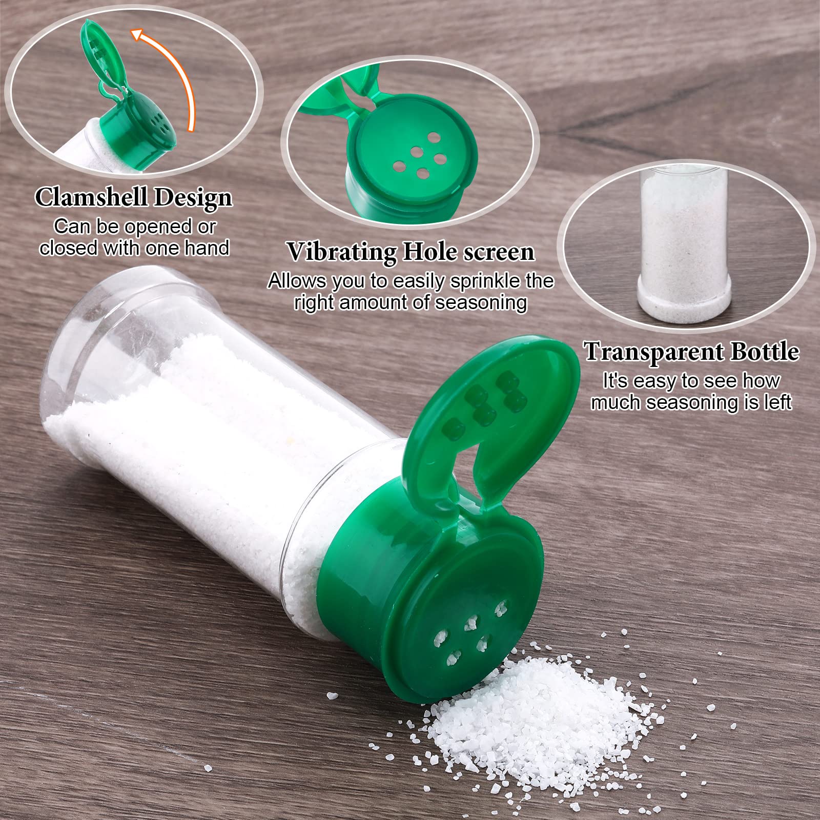 100 Pcs Plastic Spice Bottles Spice Jars Seasoning Jars Spice Bottles Spice Shaker Plastic Jars 3.3 Oz/ 100Ml Seasoning Shaker W