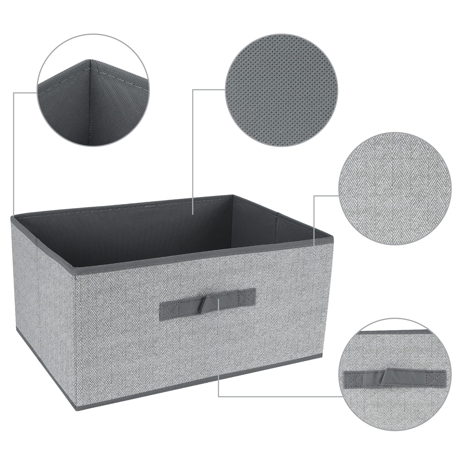 Dayard Fabric Bins [3-Pack], Foldable Cube Baskets Storage Boxes For Shelves, Closet, Bookshelf, Nursery Organizer Containers, 1