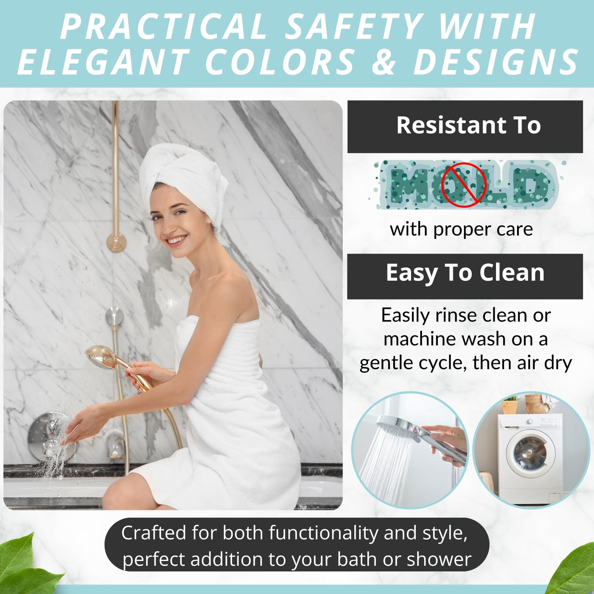 Enkosi Clear Bath Mat Non Slip With Secure Suction Cups - Large Non Slip Bathtub And Shower Mat - Extra Long 40 X 16 Inch Bathro