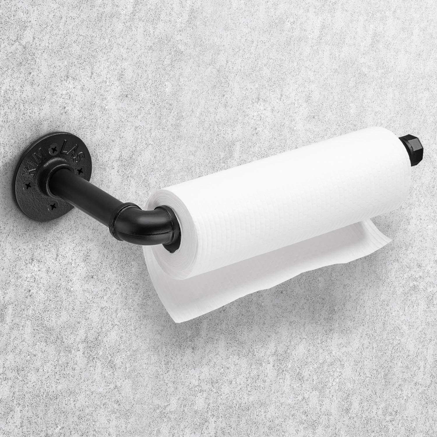Industrial Pipe Kitchen Paper Towel Holder Elibbren Heavy Duty DIY Industrial Rustic Wall Mount Paper Towel Ract for Kitchen Bathroom  1 Pack