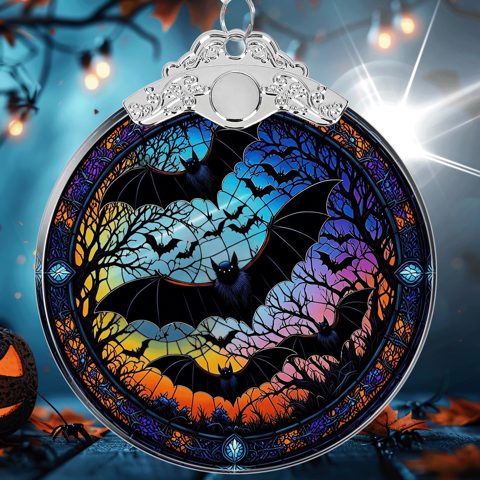 Book Tree Christmas Ornament Unique - Book Lover Ornament Glass for Christmas Tree Decorations- Holiday Keepsake Present Exchang