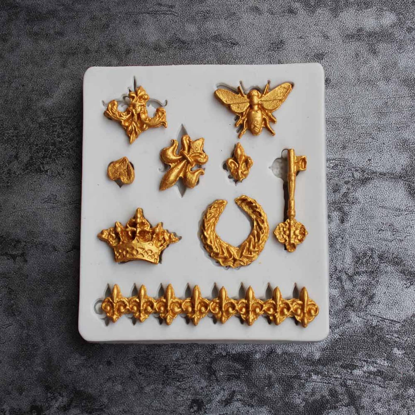 Zittop Cute Crown Fleur De Lis Heart Butterfly Collection Fondant 3D Diy Cupcake Silicone Mold Tool For Make Chocolate Hard Cand