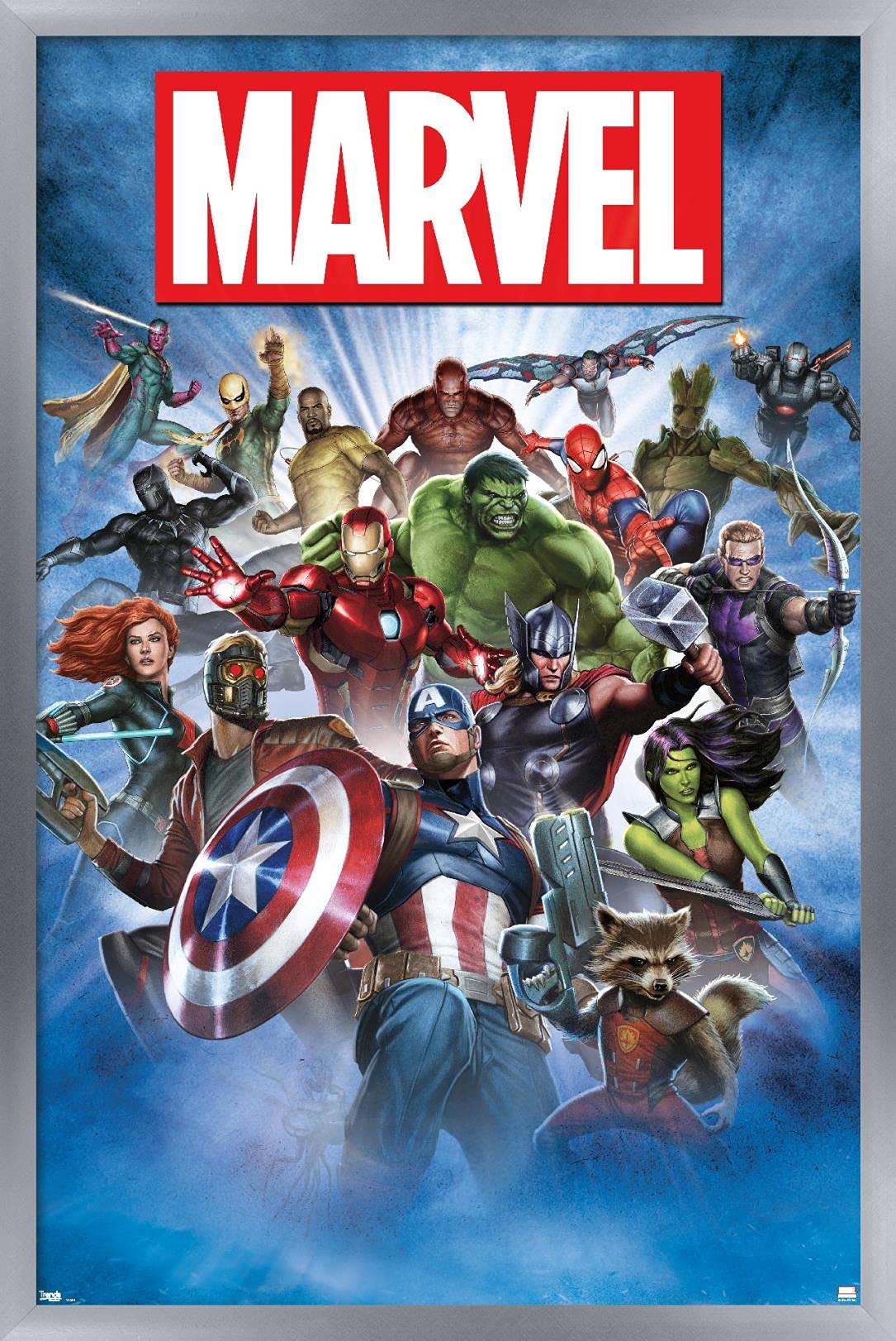 Trends International Marvel Comics - Group Shot Wall Poster, 22.375'' X 34'', Silver Framed Version