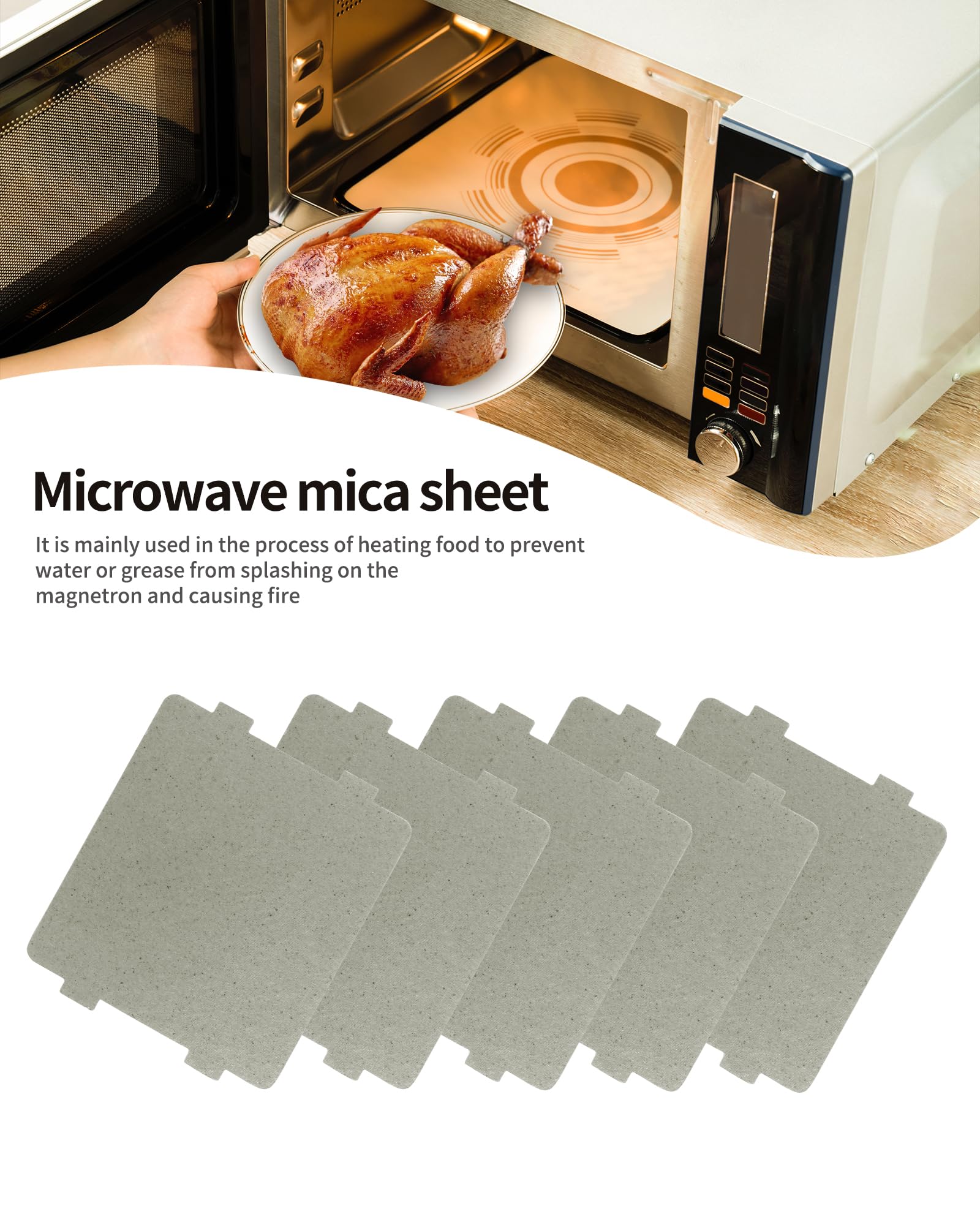 YQBOOM Universal Mica Waveguide Cover for Microwave Oven, 5 PCS, 108mm x 99mm, Model YQ987
