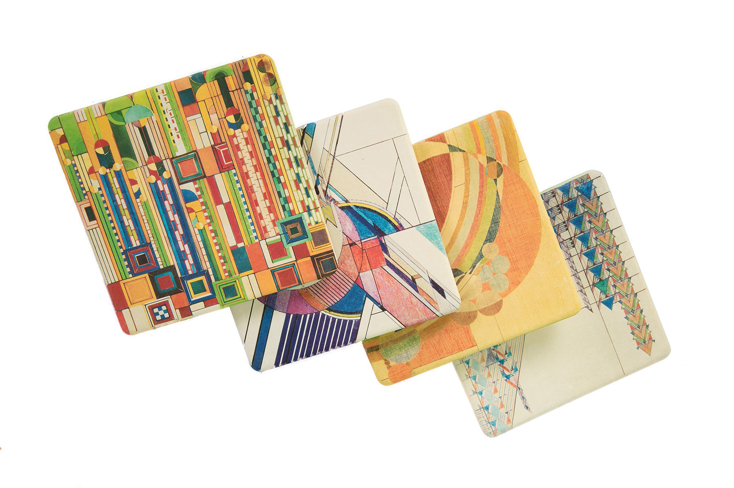 Coasterstone 1 Absorbent Stone Coasters, Frank Lloyd Wright Liberty Covers I   , 4.25'', Authentic Flw