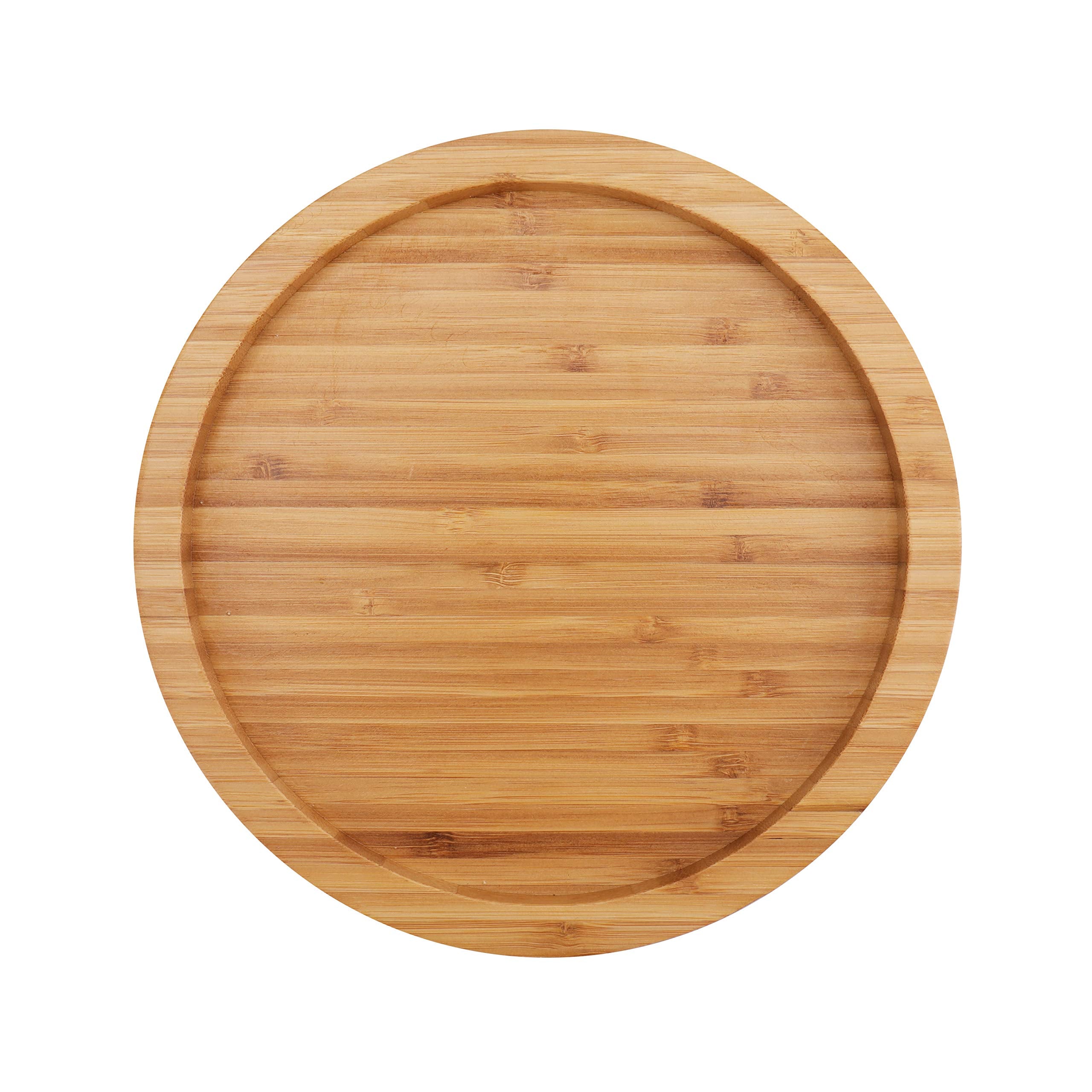 Fasmov 10 Inches Diameter Bamboo Lazy Susan Turntable, Spin Thicken Round Wood Tray Rotating Spice Rack For Kitchen Pantry Count