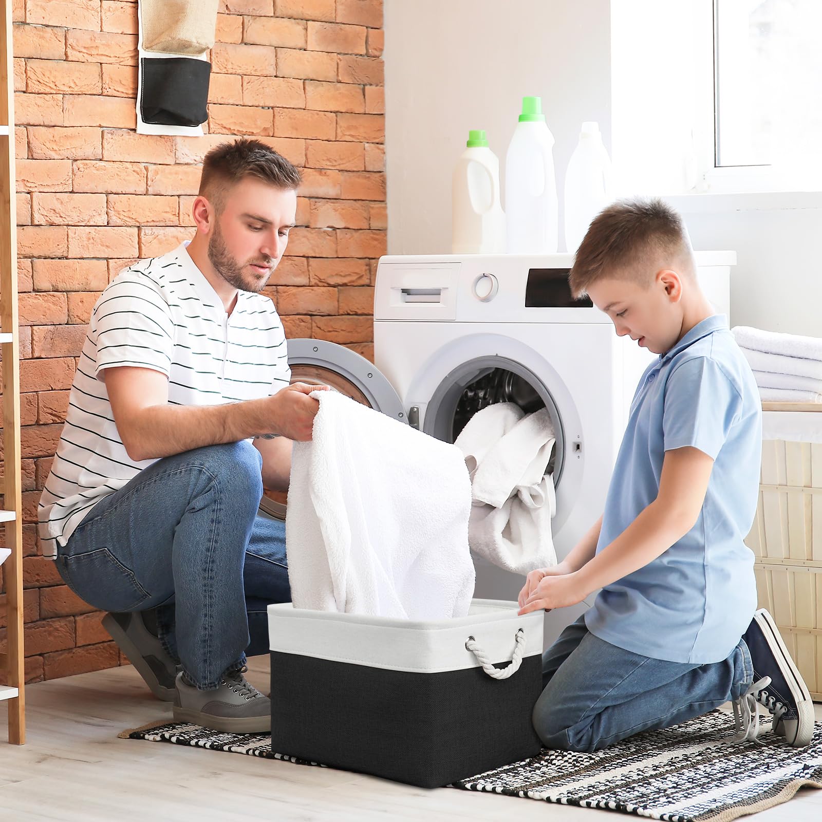 Thewarmhome Storage Basket For Gifts Empty - Large Cubes 3 Pack 15.8X11.8X11.8 Inch Storage Bins For Organizing Book Cloth Bathr