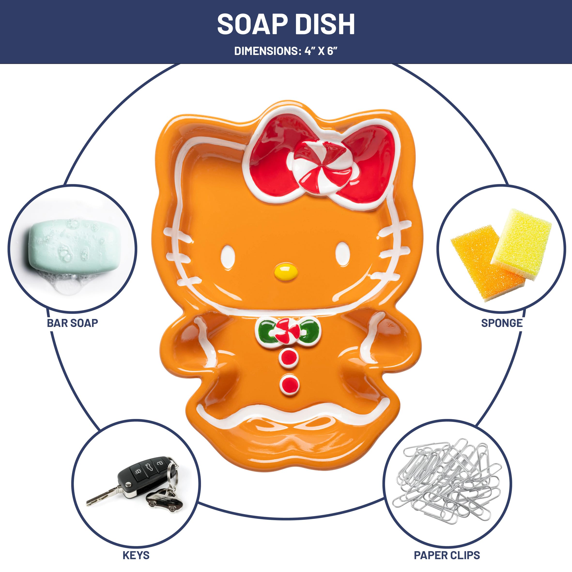 Jay Franco Hello Kitty Christmas & Holiday Season Bathroom D  Cor Set - 2 Piece Collection Includes Lotion Pump & Soap Dish - Ba