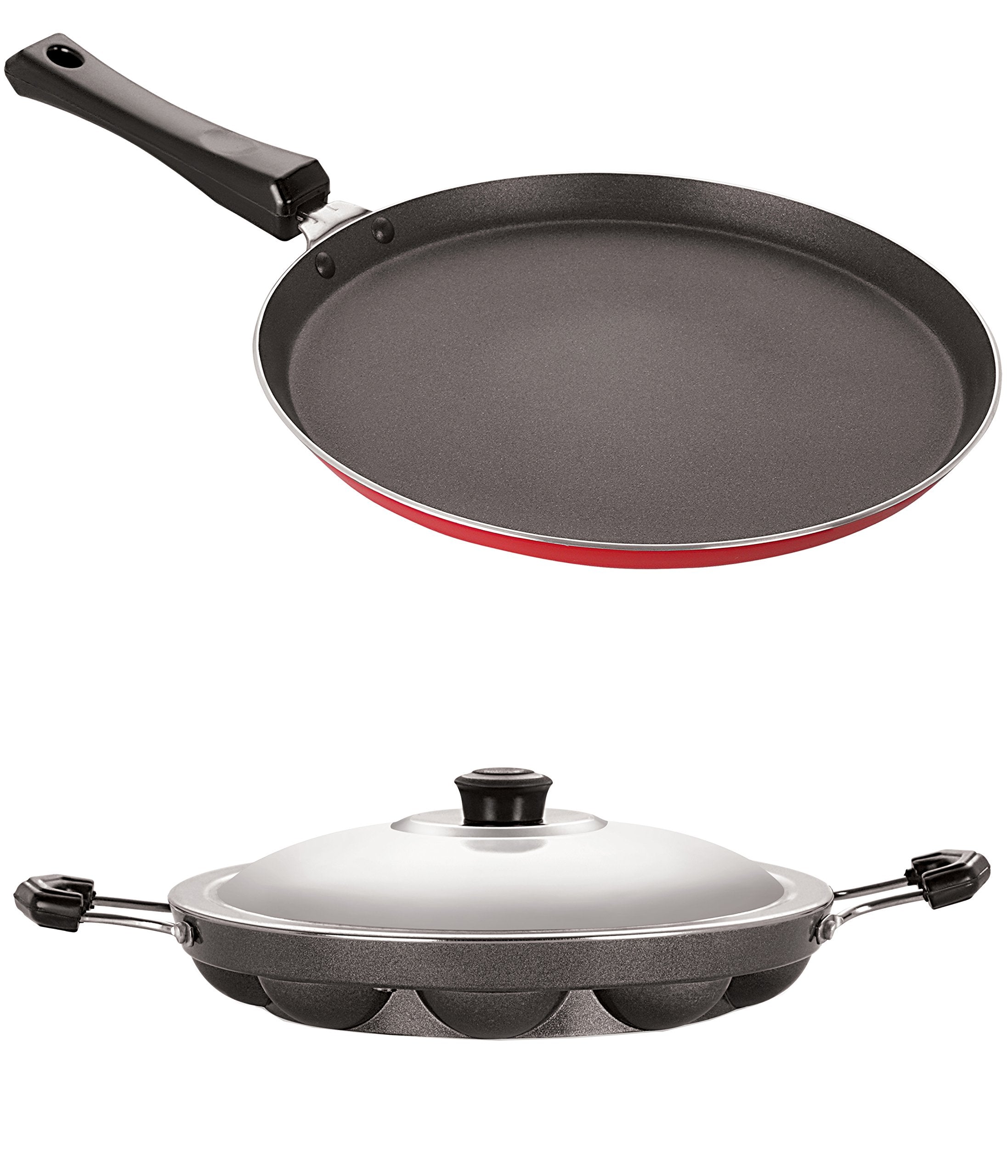 Nirlon NonStick Heavy Gauge Aluminium Tawa And Appam Combo Set