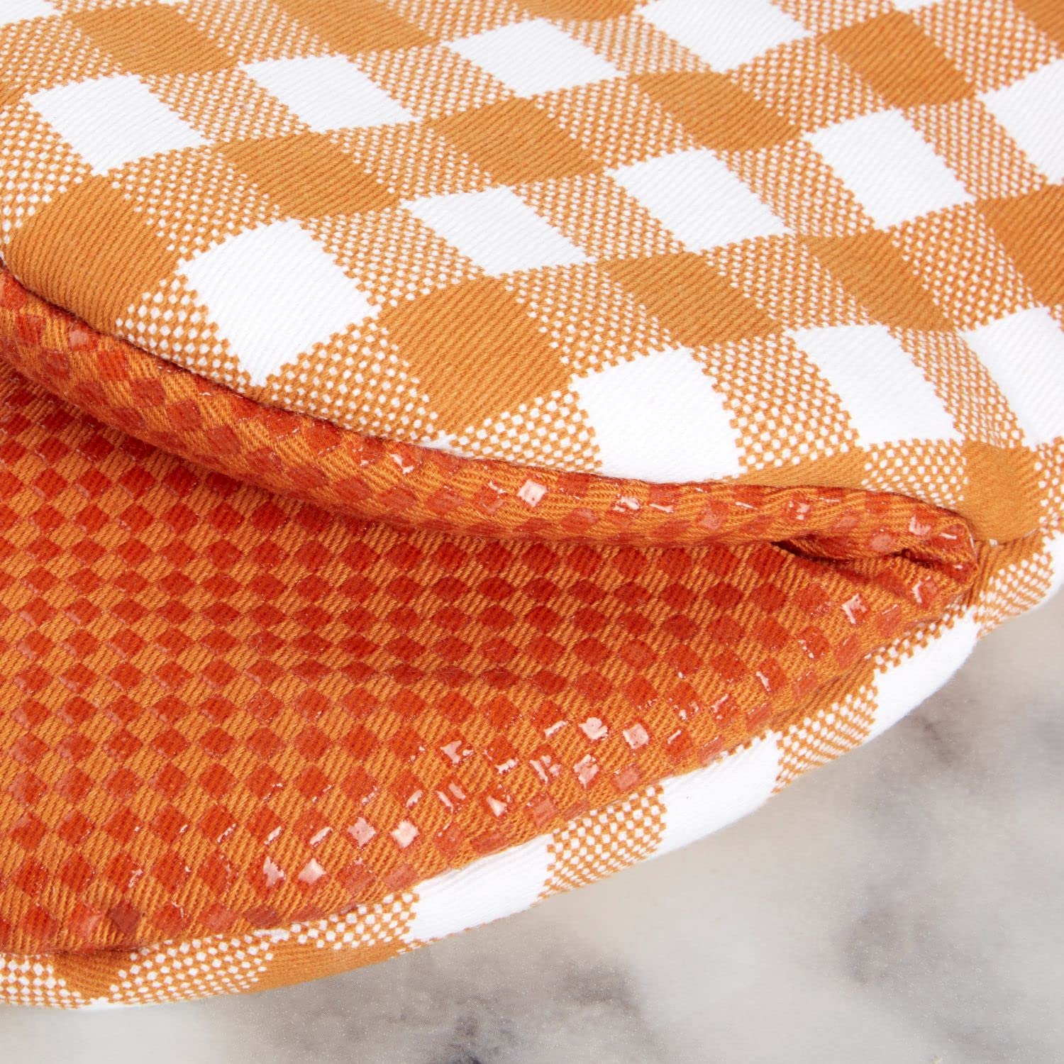 Kitchenaid Gingham Mini Oven Mitt 2-Pack Set, Honey, 5.5''X8''