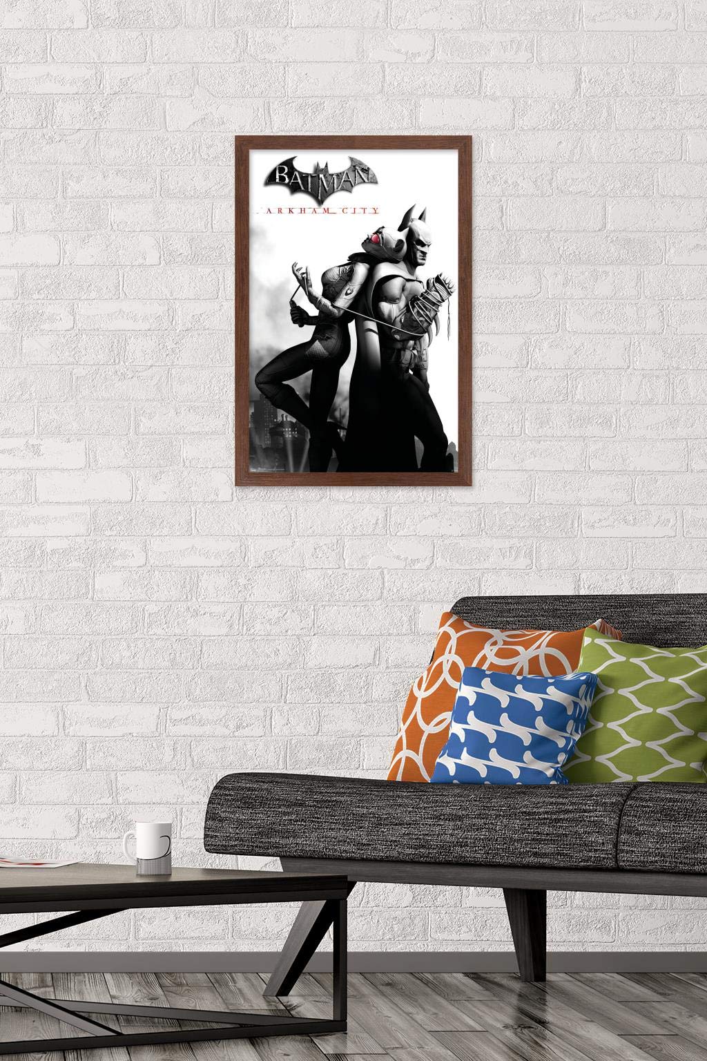 Trends International Dc Comics Video Game - Arkham City - Catwoman Wall Poster, 14.725'' X 22.375'', Mahogany Framed Version