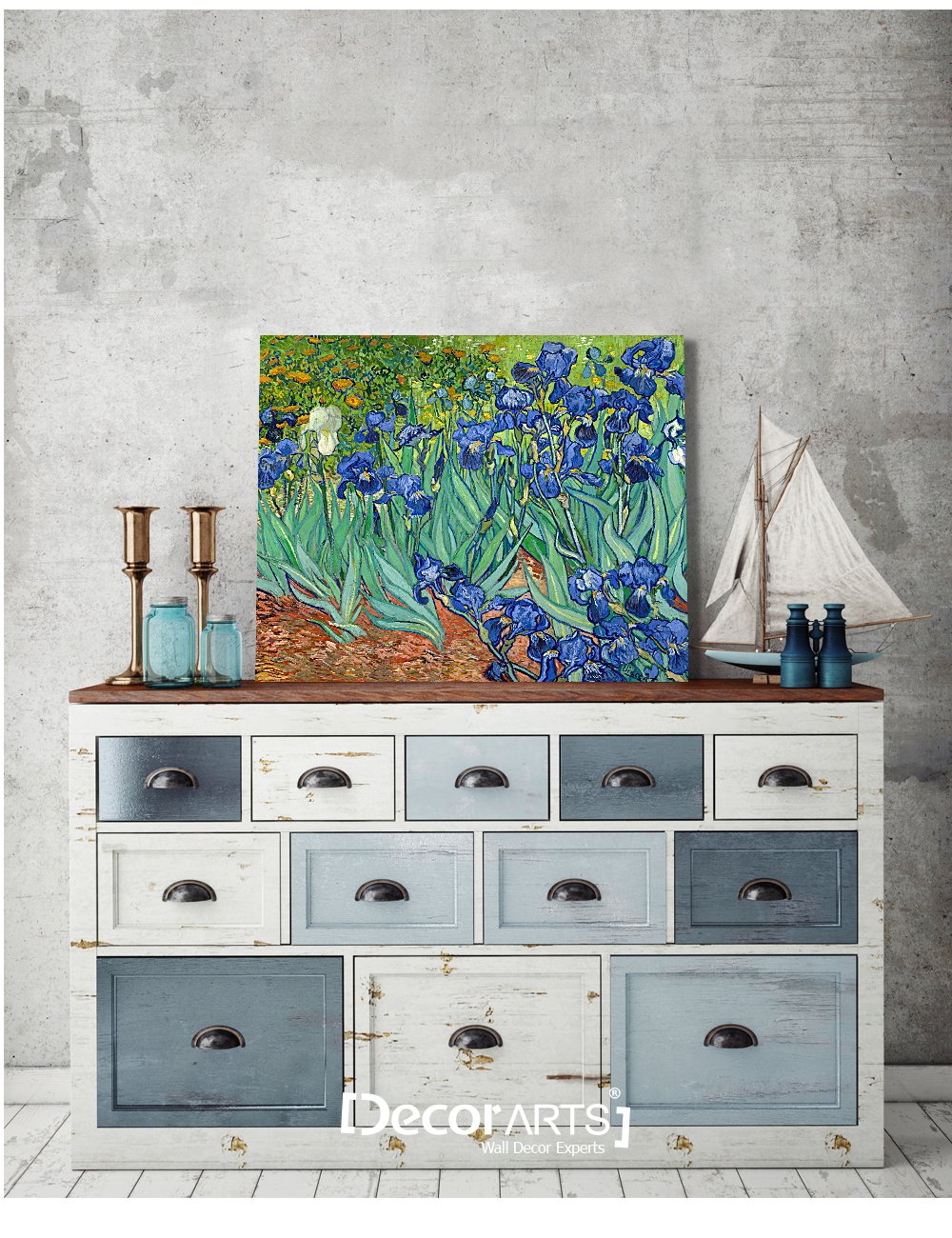 Decorarts - Irises In The Garden, Vincent Van Gogh Art Reproduction. Giclee Canvas Prints Wall Art For Home Decor 20X16, Depth 1