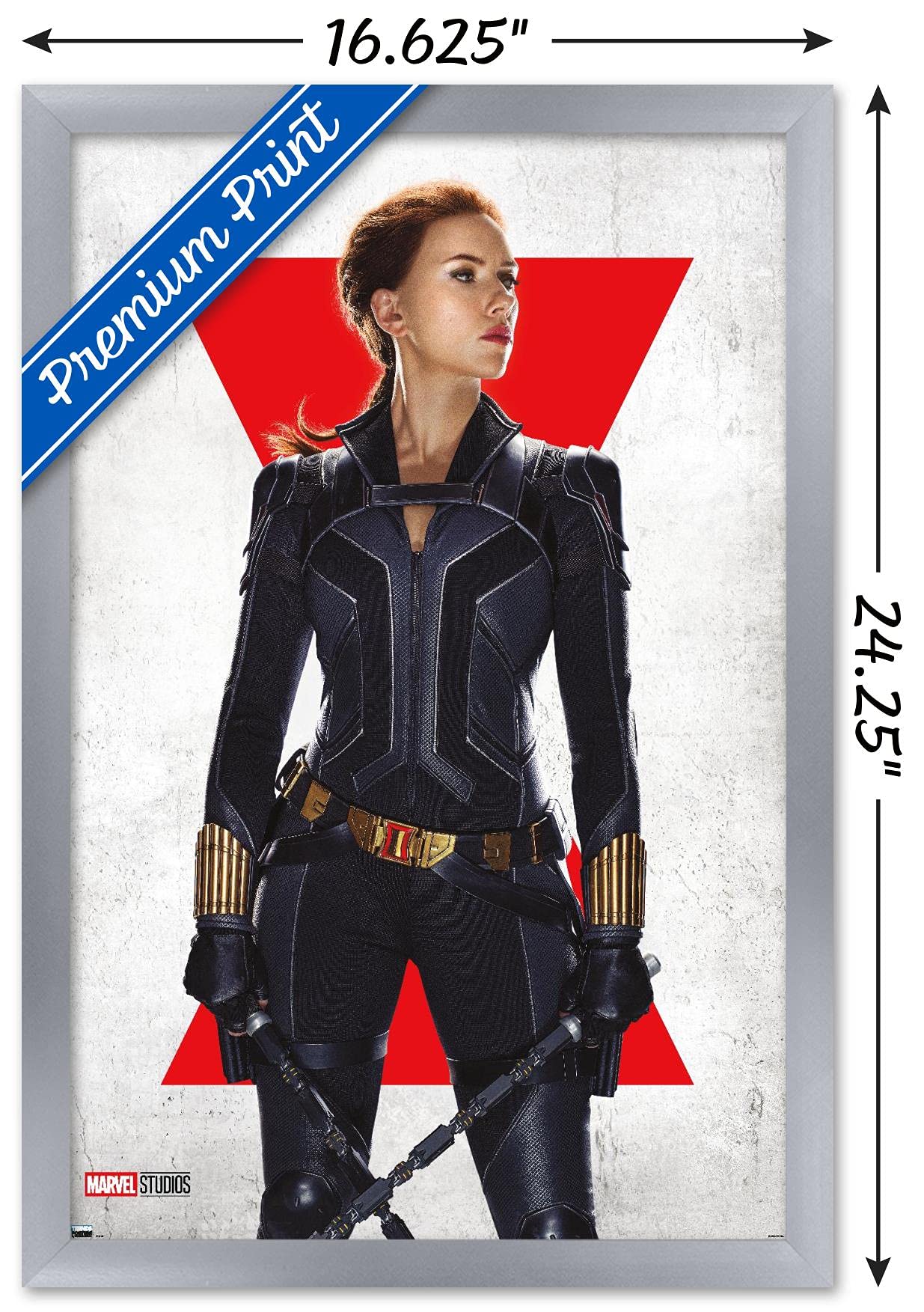 Trends International Marvel Black Widow - Black Widow One Sheet Wall Poster, 14.72'' X 22.37'', Silver Framed Version