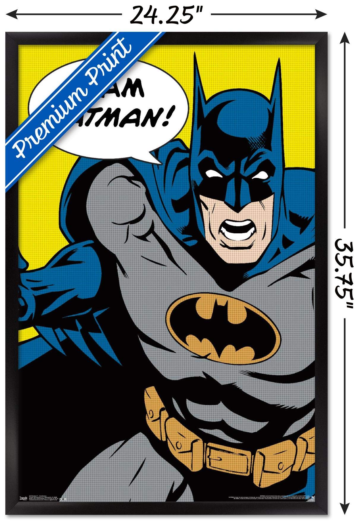 Trends International Dc Comics - Batman - I Am Batman Wall Poster, 22.375'' X 34'', Black Framed Version