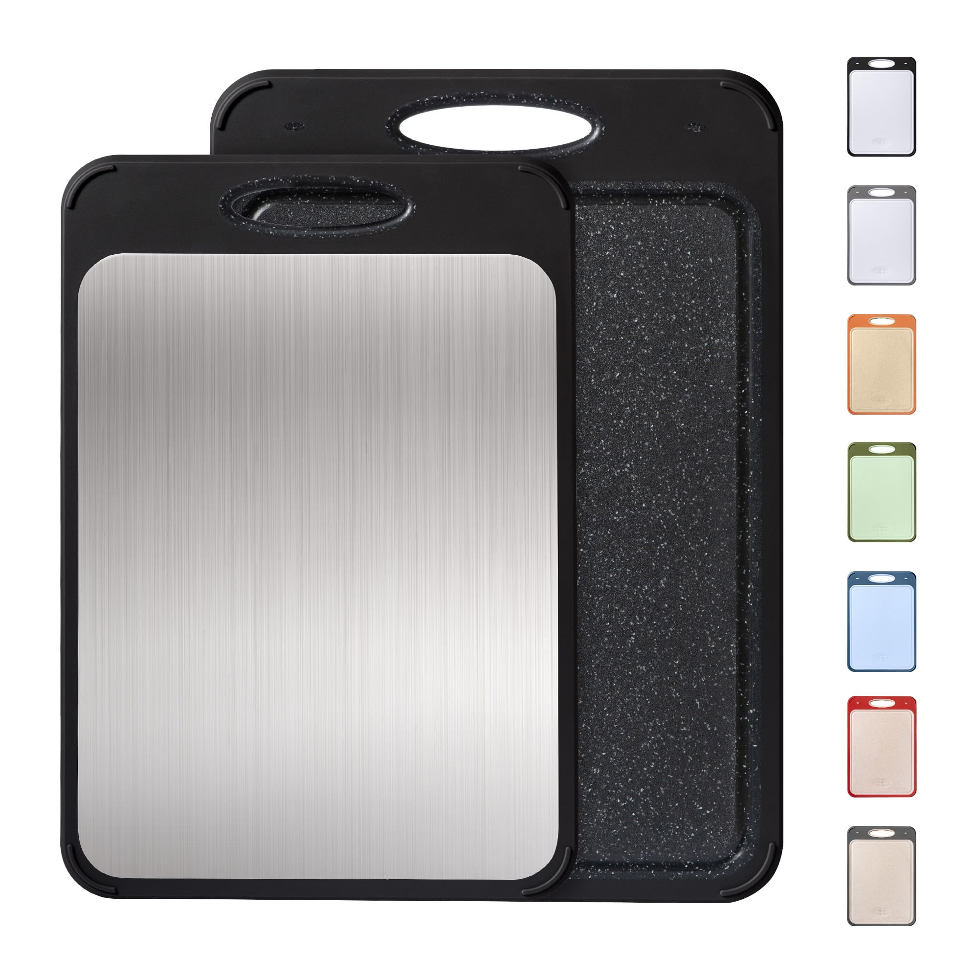 2 in 1 Stainless Steel Cutting Board with Handle 2 Packs Dad Parents Papa Stepdad Pappy Poppy Pawpaw Who Want Nothing Everything