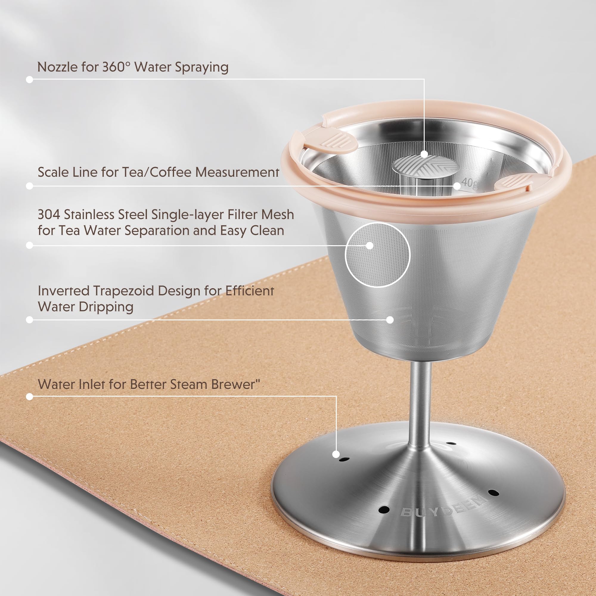 Buydeem K156 Tea Maker, Electric Kettle For Coffee And Tea Brewer With 6 Flavor Controls, 4 Temperature Settings, 8 Hours Keep W