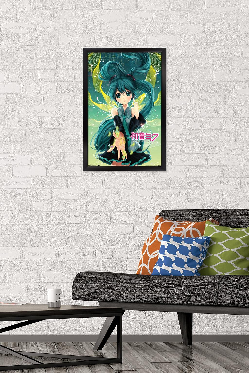 Trends International Hatsune Miku - Notes Wall Poster, 14.725'' X 22.375'', Black Framed Version