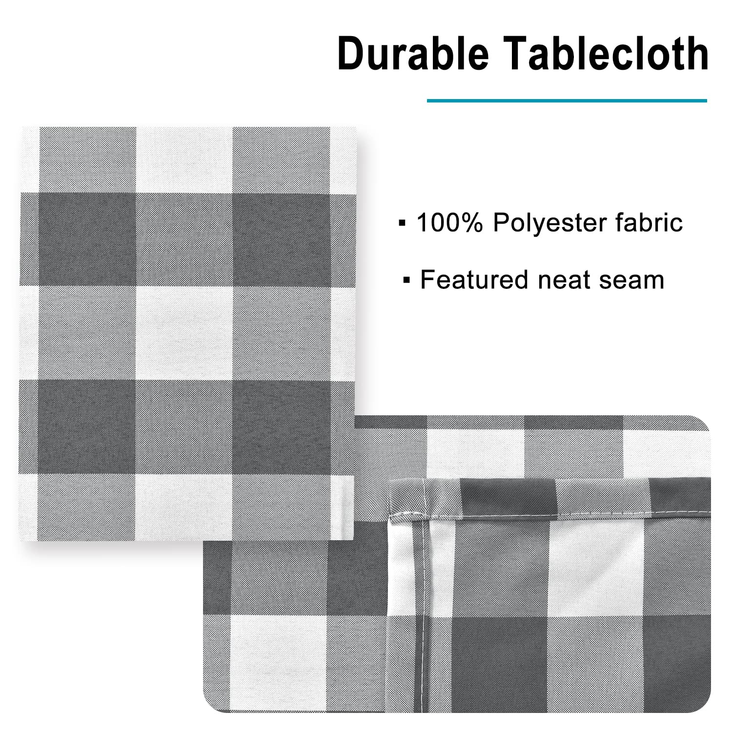 Hiasan Checkered Square Tablecloth - Stain Resistant, Waterproof And Wrinkle Resistant Washable Table Cloth For Dining Room, 54
