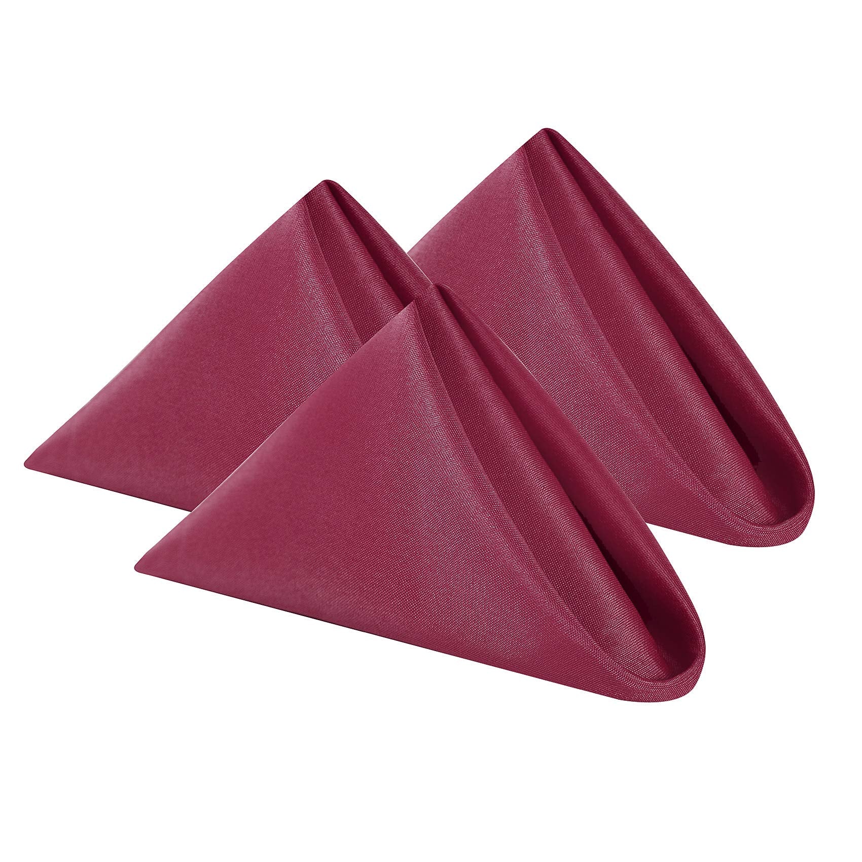 Cloth Napkins 20X20 Inch Washable Polyester Dinner Napkins Soft Table Napkins For Wedding Party Dining Banquet(Burgundy,12Pcs)