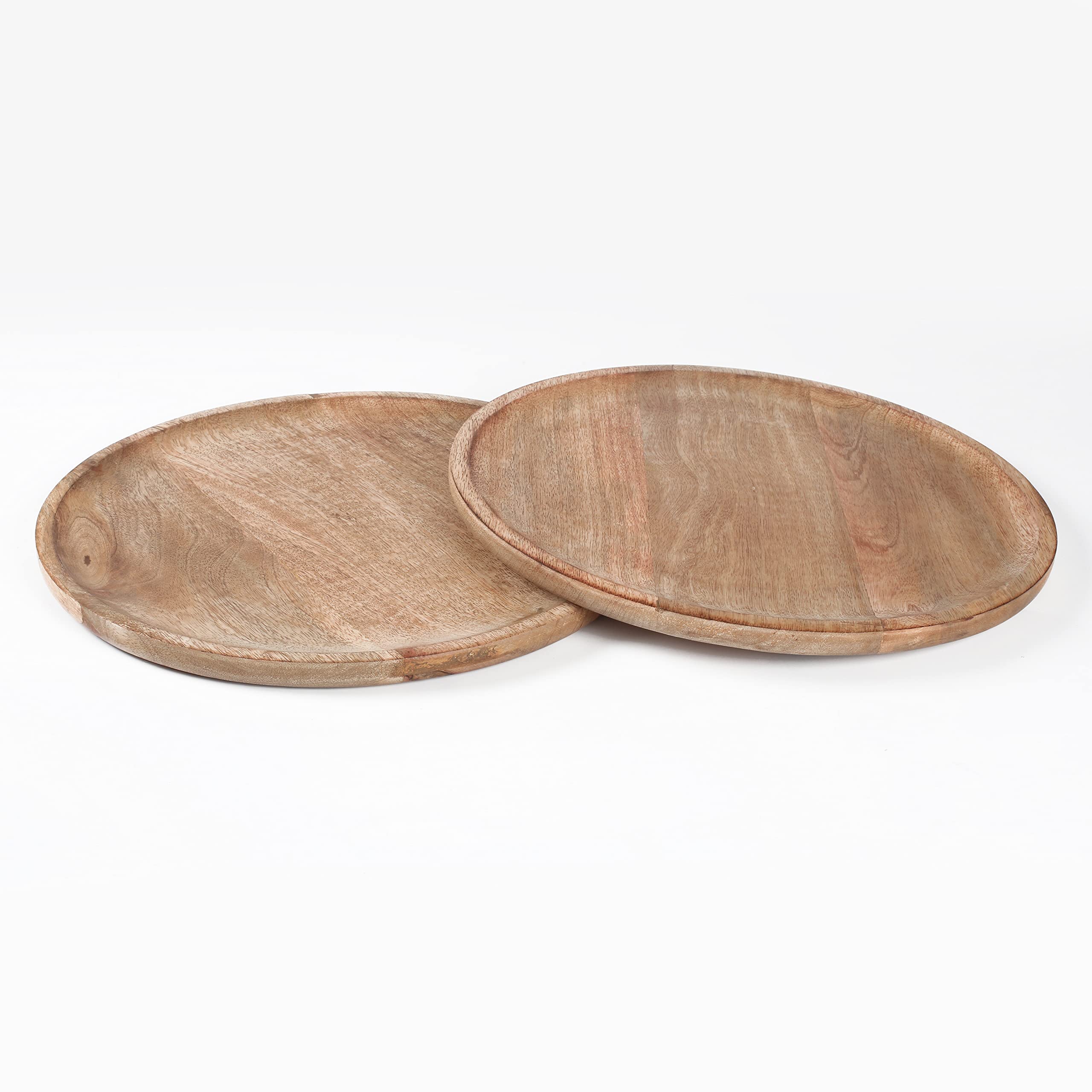 Light & Pro Wooden Charger Plates, Round Natural Wood Centerpiece Tableware Service Plate For Salad, Sandwiches, Burgers, Dinner