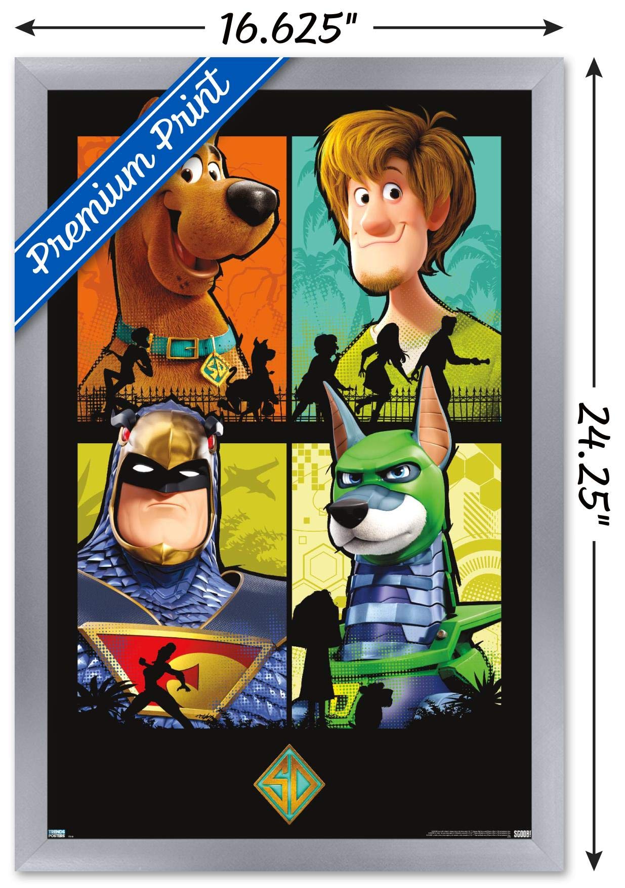 Trends International Scooby- Doo: Scoob! - Grid Wall Poster, 14.725'' X 22.375'', Silver Framed Version
