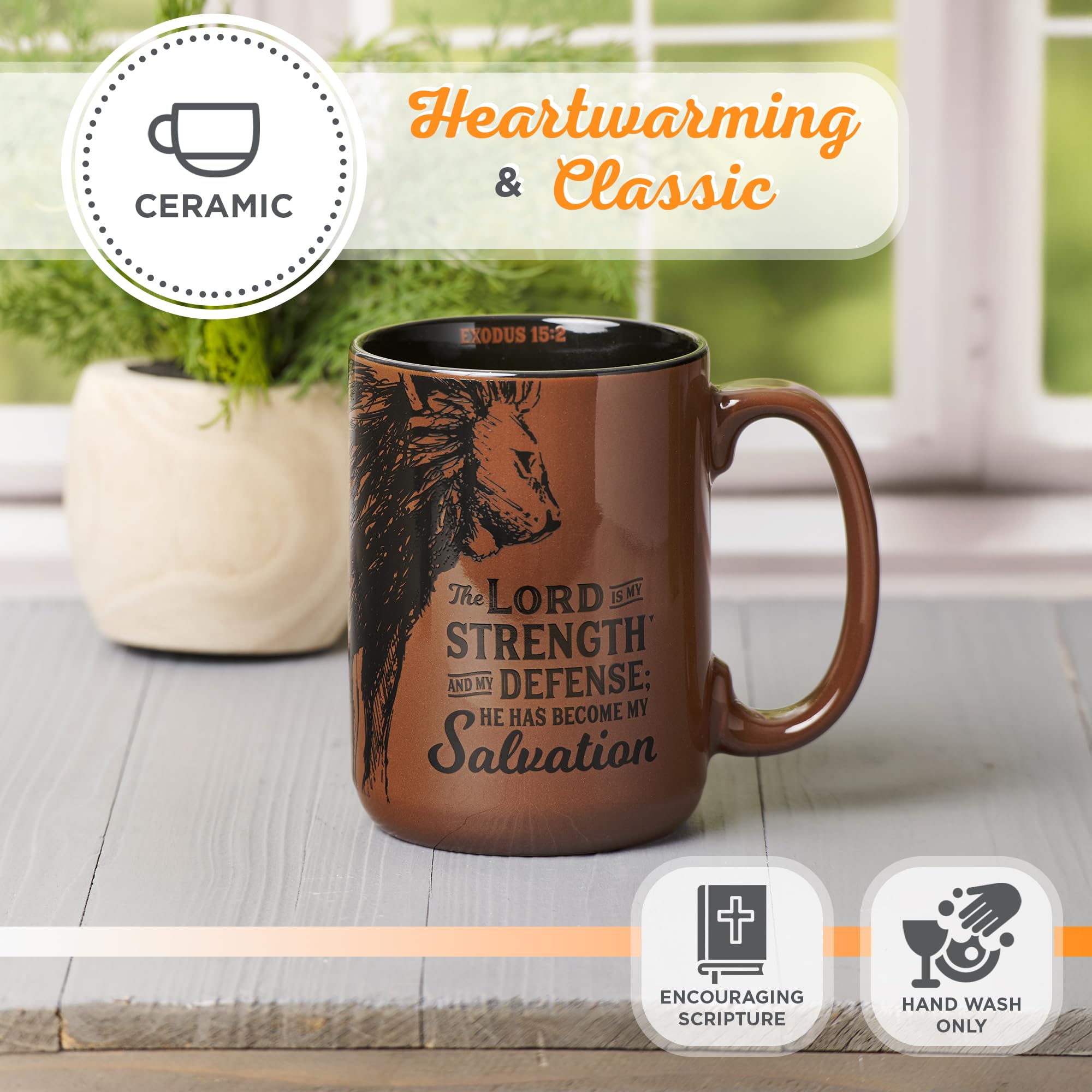 Christian Art Gifts Large Inspirational Ceramic Microwave & Dishwasher Safe Coffee & Tea Scripture Mug for Men & Women: Lord is