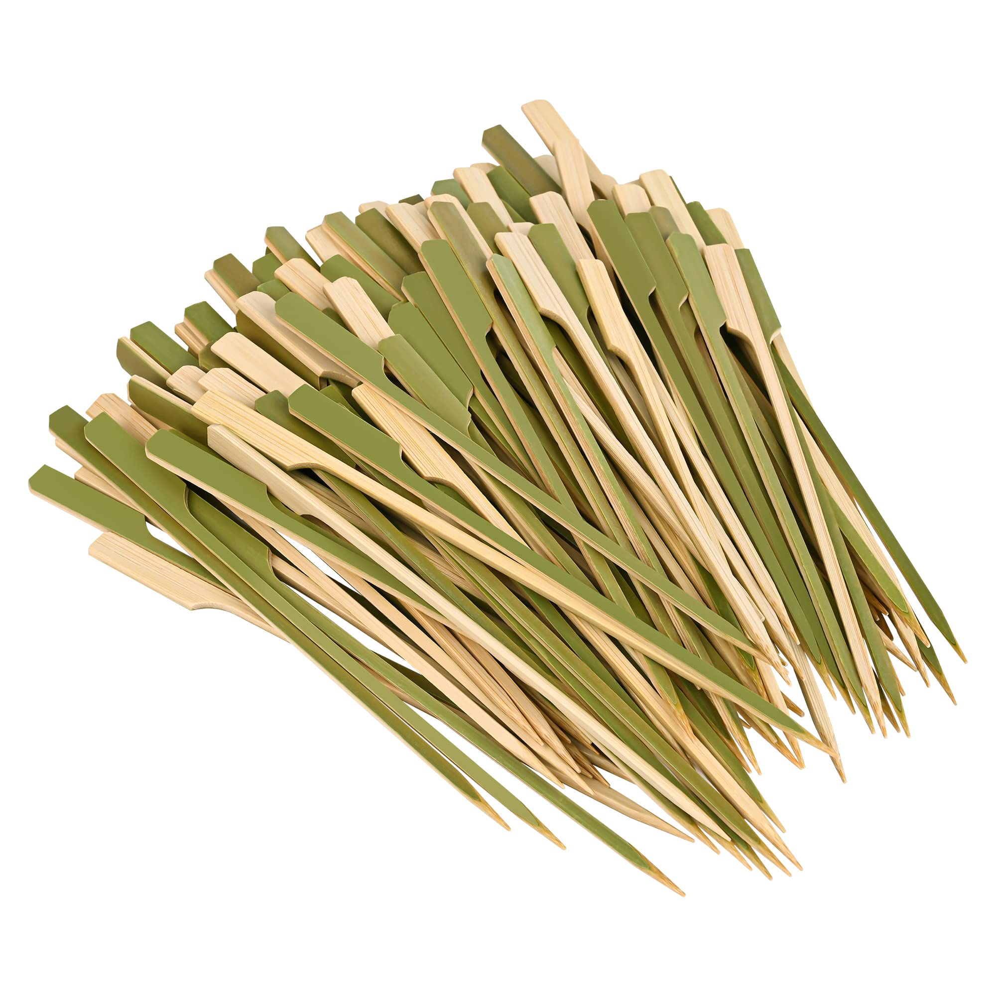 10 Inch(200 Pack) Bamboo Wooden Paddle Picks Skewers For Grilling