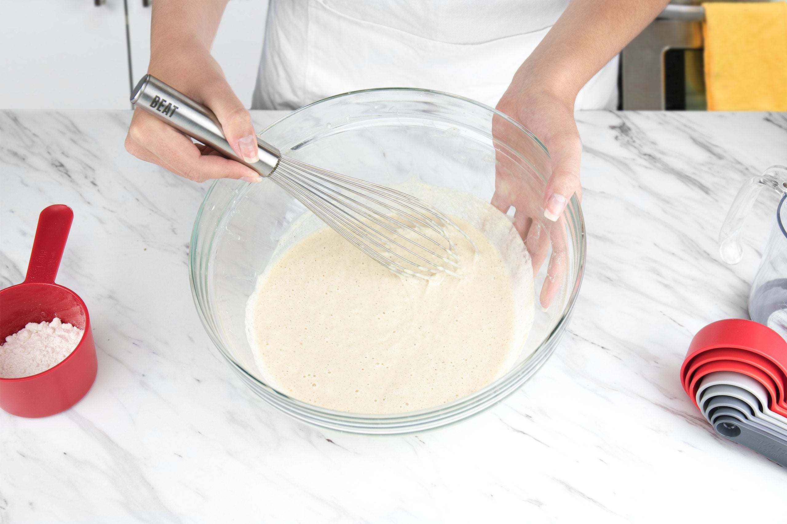 Stainless Steel Beat Whisk, 9 - Kitchen Classic French Whisks For Cooking, Blending, Mixing, Stirring, Whipping & Beating - Wh