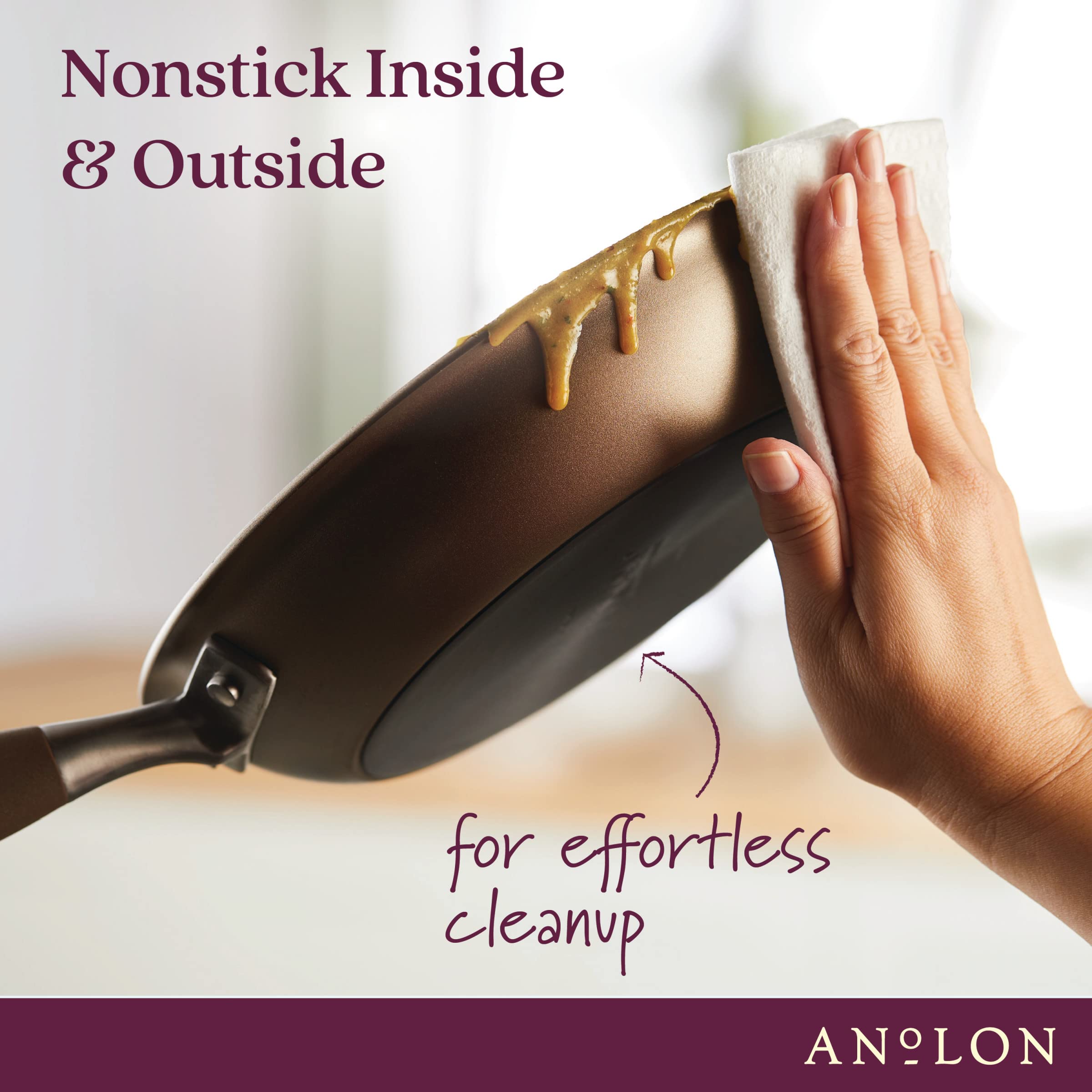 Anolon Advanced Home Hard-Anodized Nonstick Two Step Meal Set (5 Qt. Dutch Oven & 10'' Everything Pan Lid, Bronze)