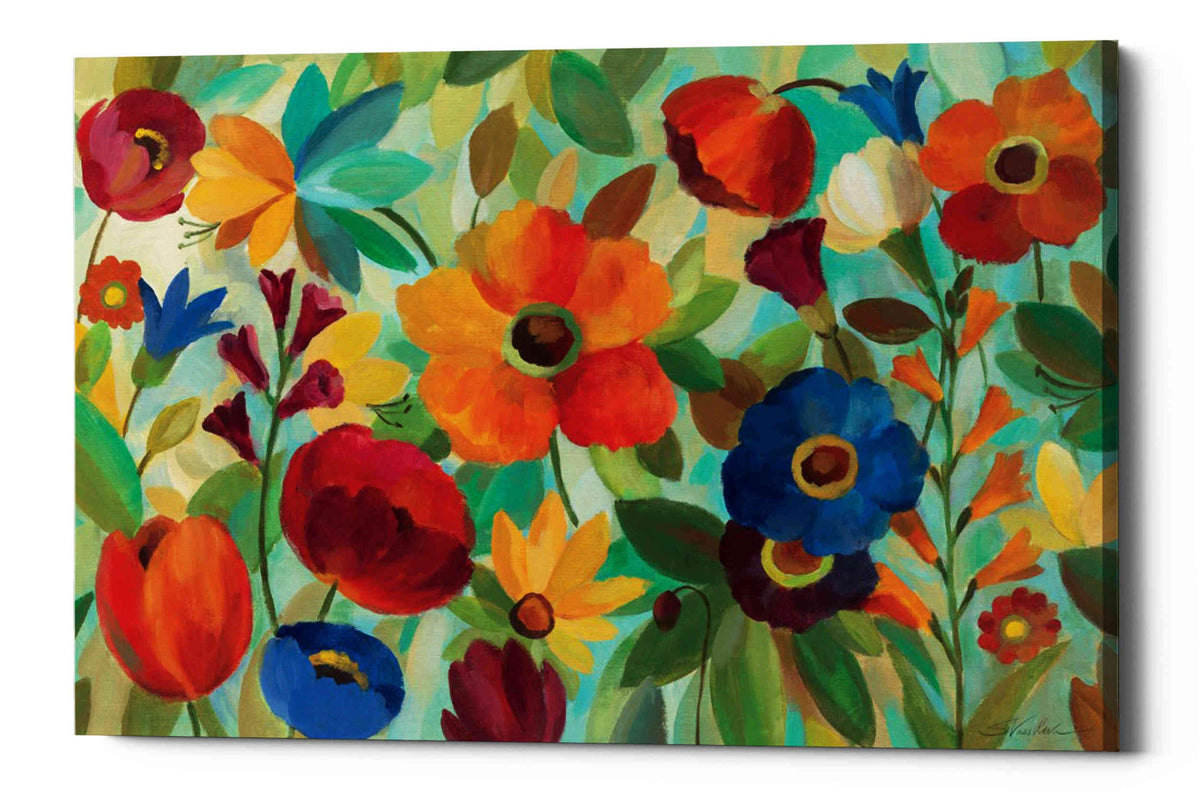 Epic Graffiti 'Summer Floral V' By Silvia Vassileva, Canvas Wall Art, 26''X40''