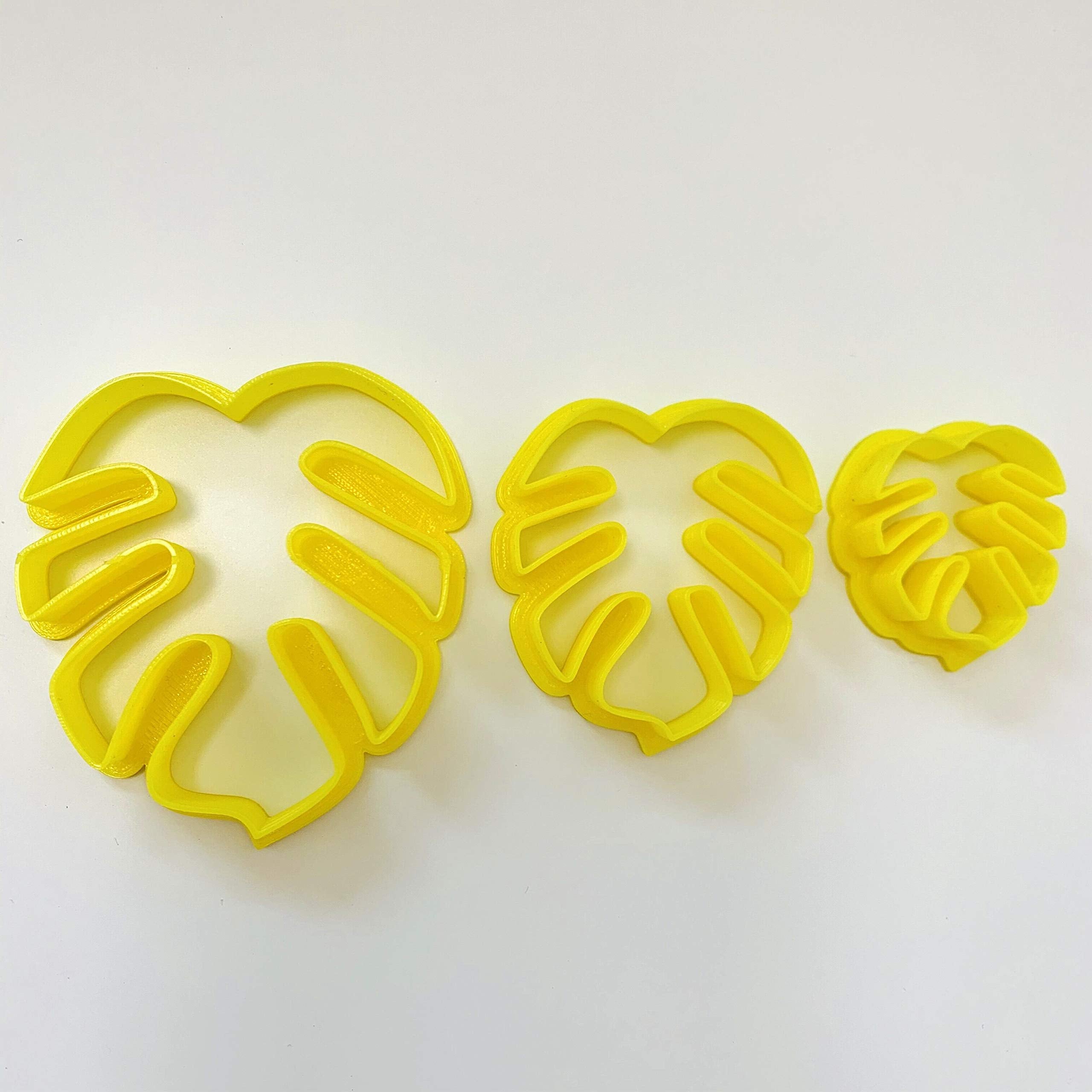 Chenrui Set Of 3 Monstera Leaf Polymer Clay Cutter Set Cookie Fondant Cutters