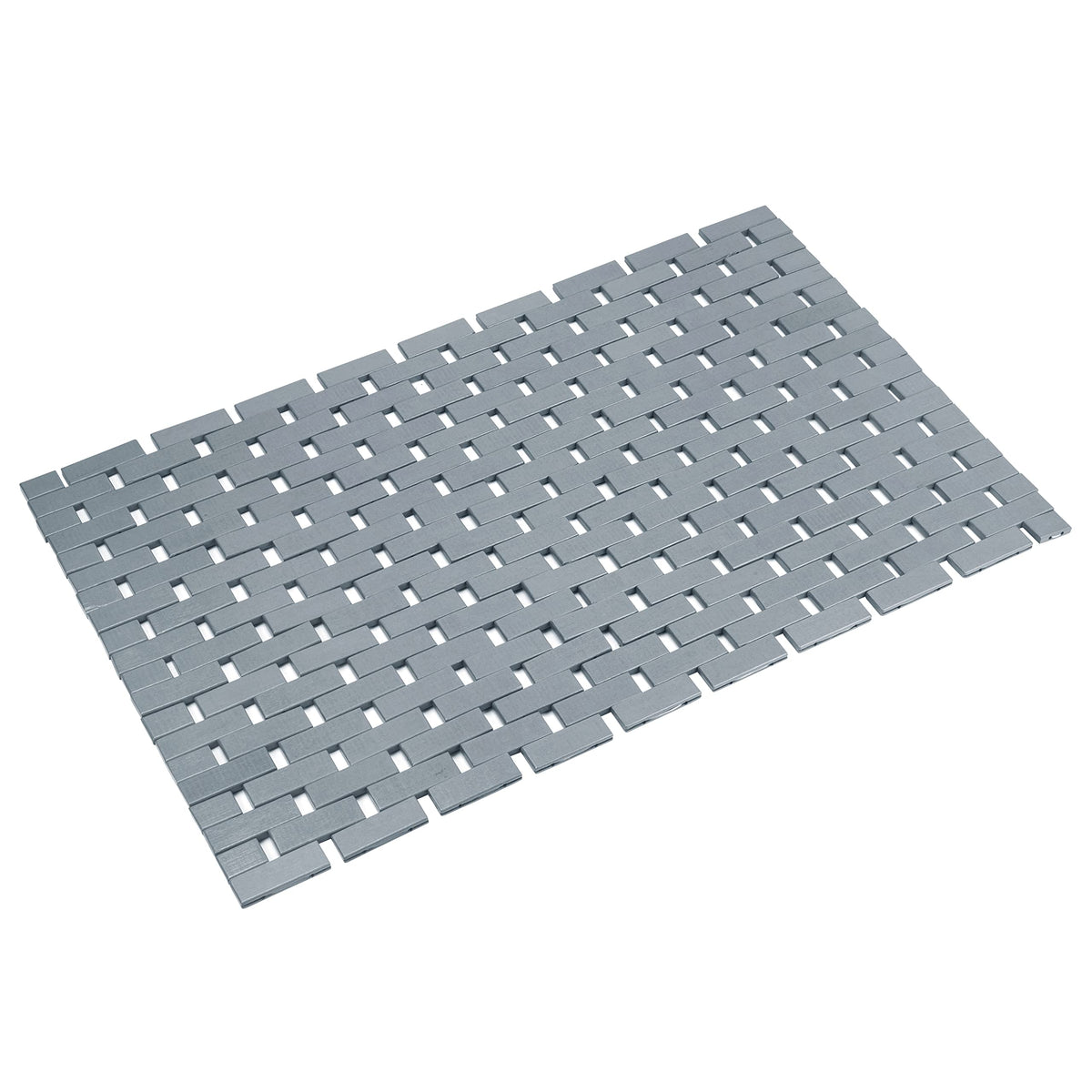 Fovlaurs Bambo Bath Mat Bathroom Rugs Floor Wood Shower Bathtub Waterproof Non Slip Accessories 16X24 Inch Easy To Clean, Grey,1
