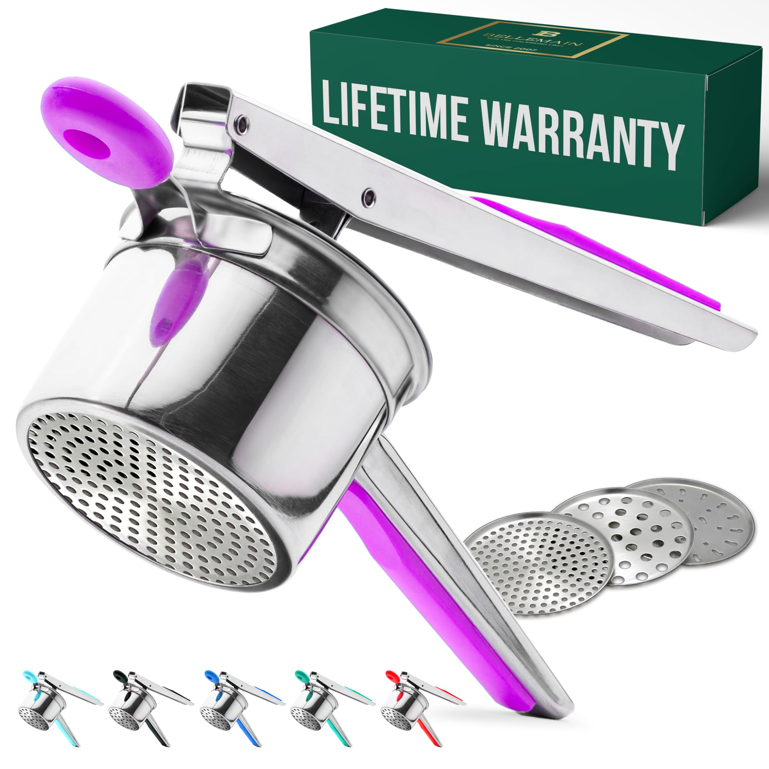 Bellemain 15 Oz Large Potato Ricer | Heavy-Duty Stainless Steel Potato Ricer & Masher | Perfect For Mashed Potatoes | Ricer Kitc