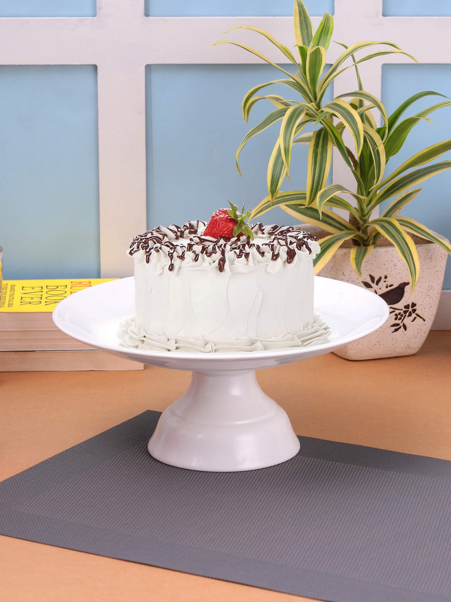 Clay Craft Basics - Ceramic Cake Stand For Cake, Pastry & Sweet Dish Serving, 1 Piece, 25Cm, Multicolor, Standard (Ccb-Cakestand