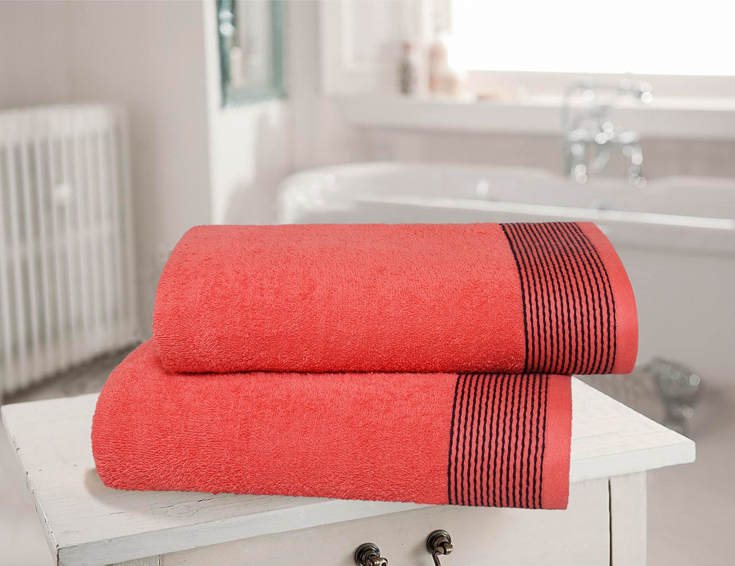 Belizzi Home Ultra Soft 2 Pack Oversized Bath Towel Set 28X55 Inches, 100% Cotton Large Bath Towel, Ultra Absorbant Compact Quic