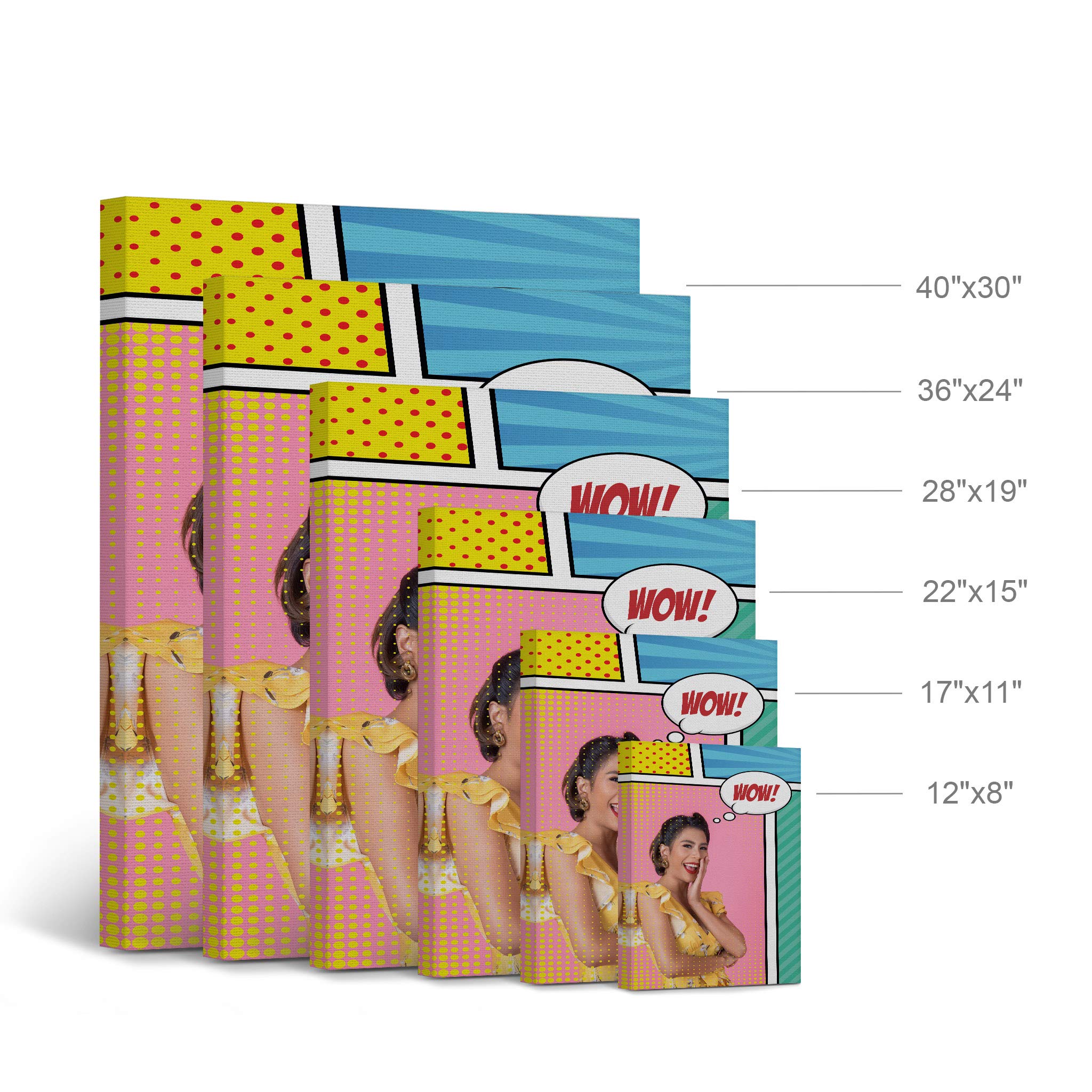 Smile Art Design Custom Canvas Print with Your Photos Personalized Photo POP Art with Your Photo Custom Photo Prints Personalized Gifts for Men Wedding Gift Bacheloratte Decorations - 17x11 inches